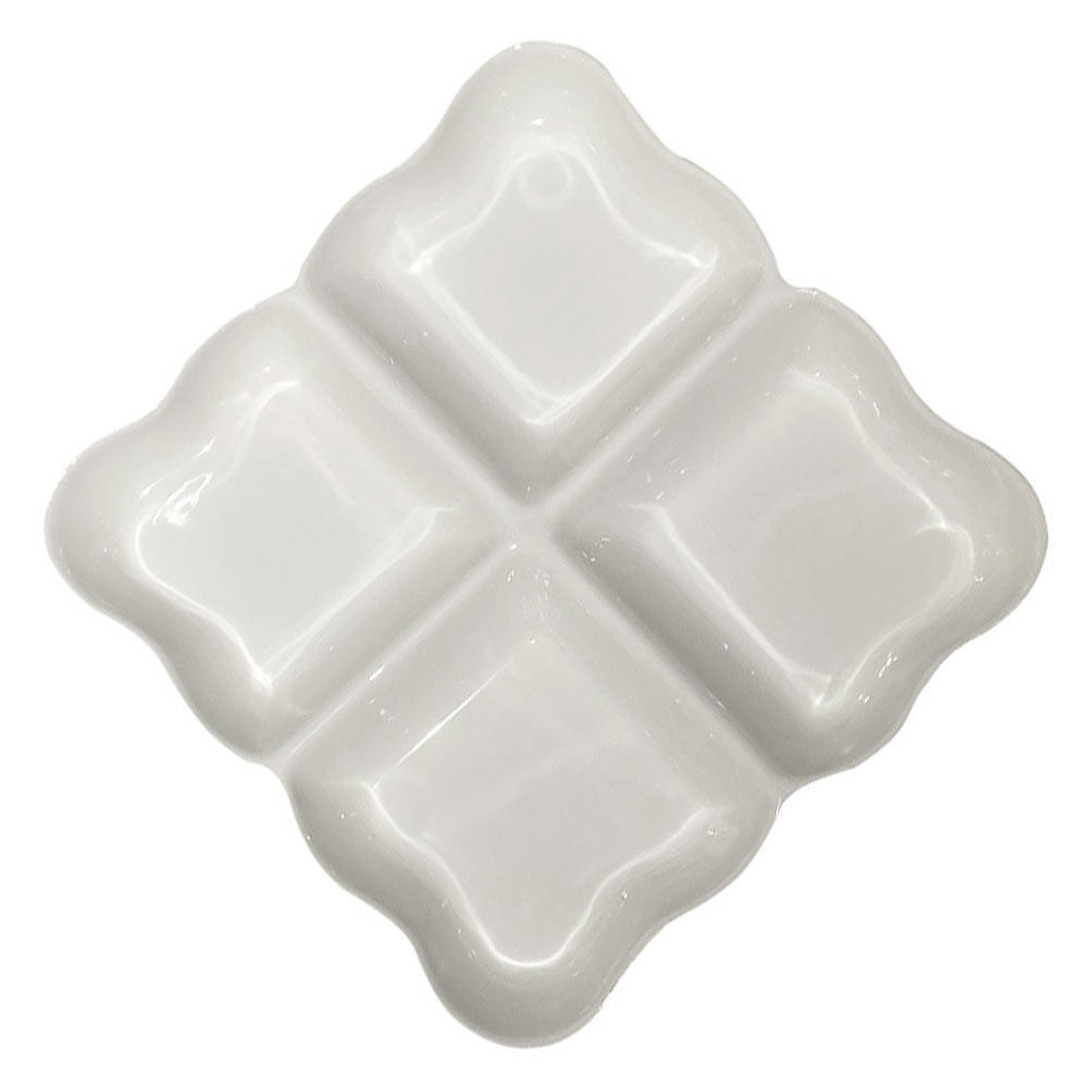 Food Storage Home - 4-Compartment Ceramic Snack Dish Fruit Serving