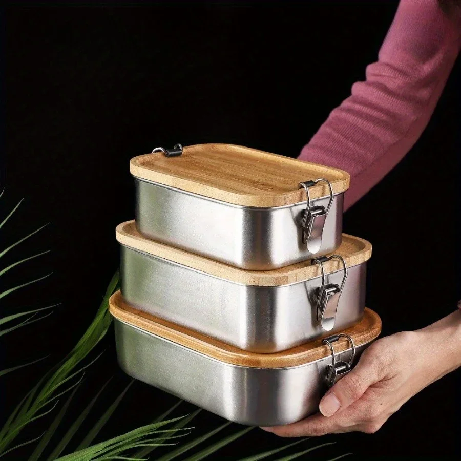 Food Storage And Preservation - New 304 stainless steel bamboo lid