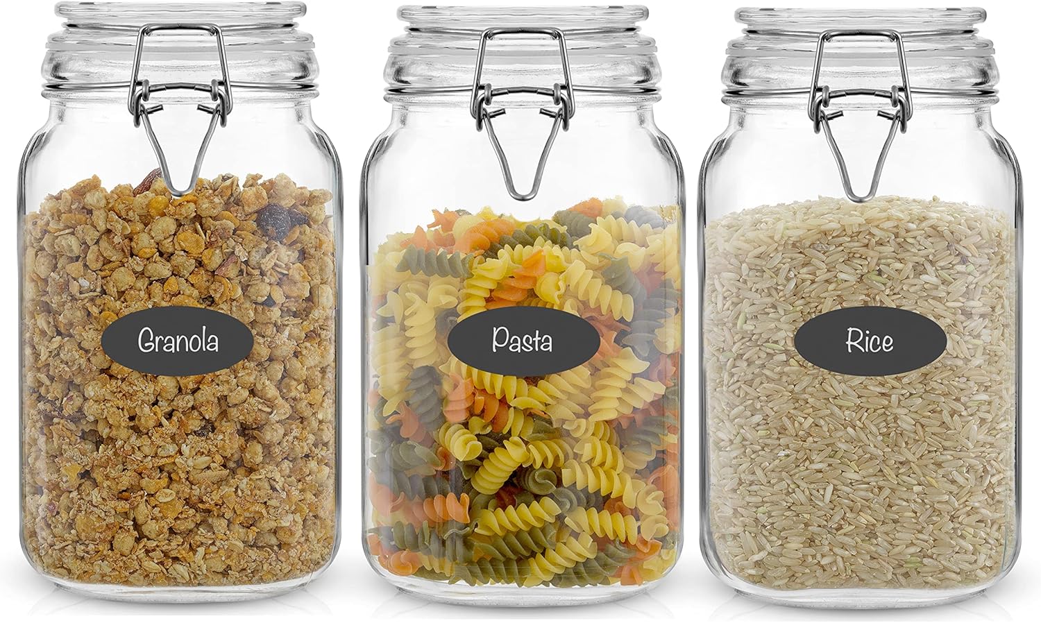 Food Storage Containers Glass - Airtight Glass Jars with Lids Set