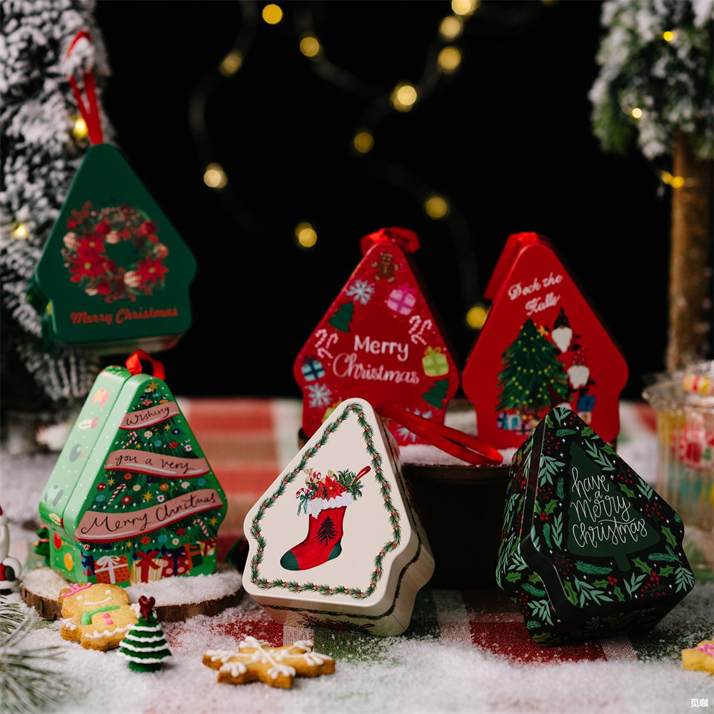 Xmas Food Storage Containers - Christmas Supplies Christmas Tree Shape Tin