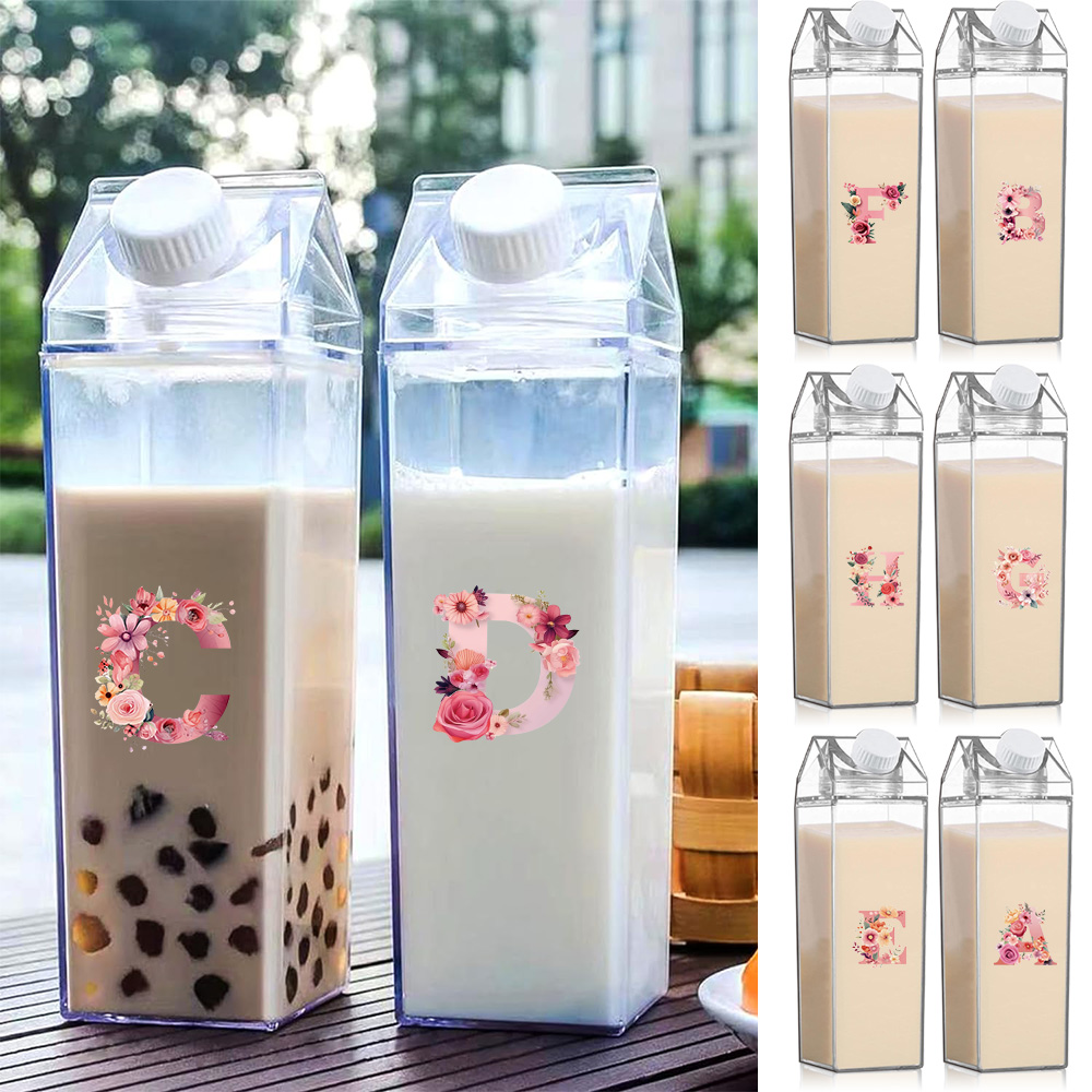 Food Storage Name - 1000ml Large Transparent Milk Cup Reusable