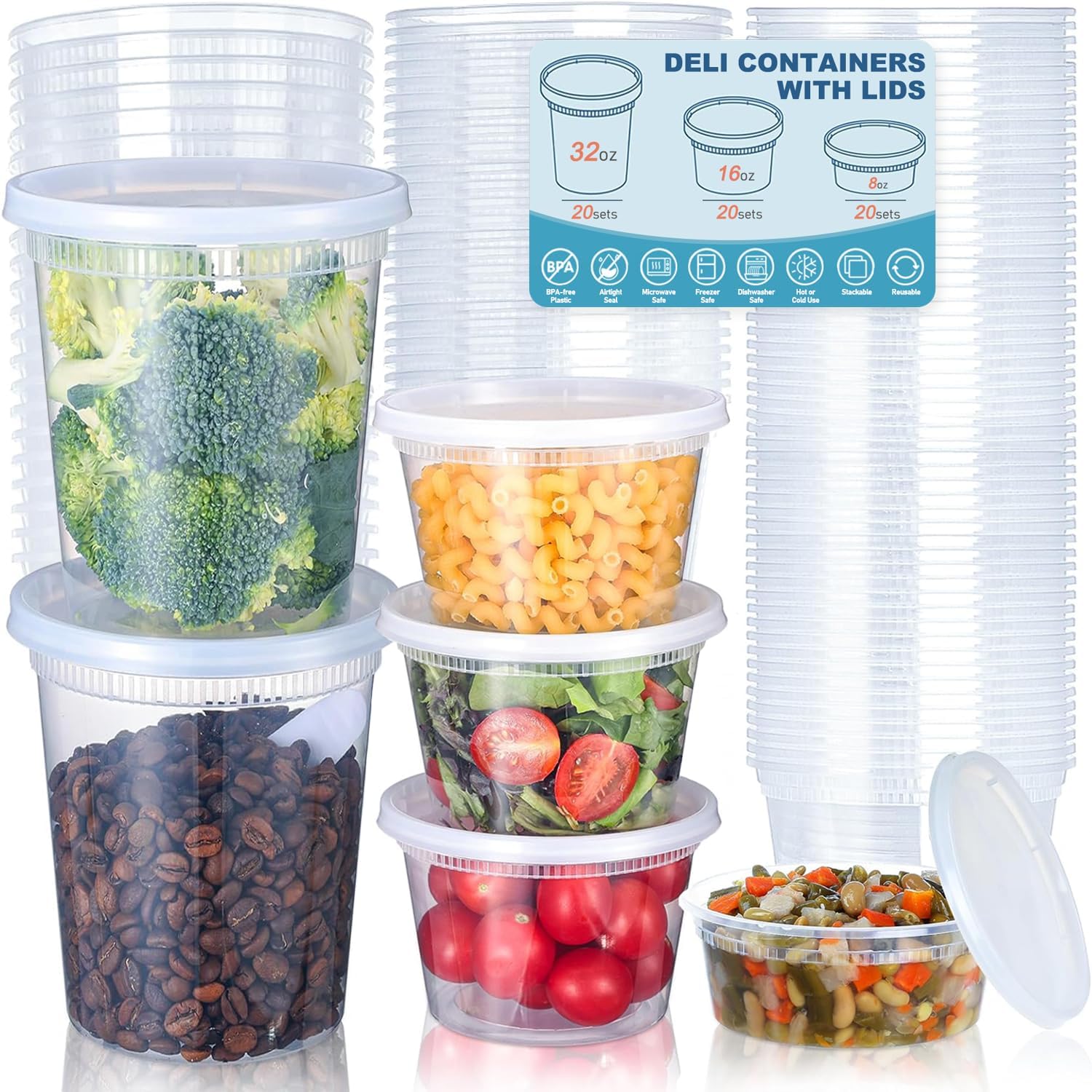 Food Storage Unit - 24pcs Deli Food Storage Containers with