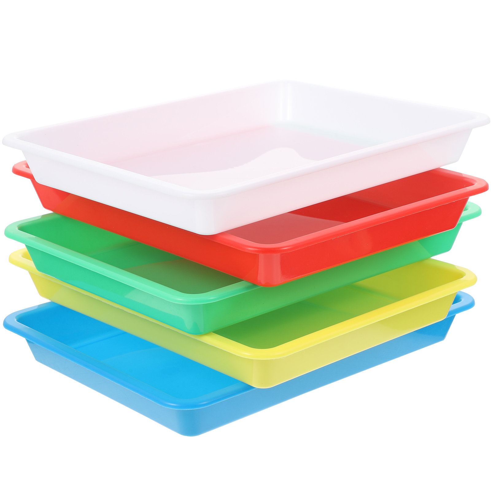 Food Storage For Restaurant - 5Pcs PP Plastic Food Serving Tray