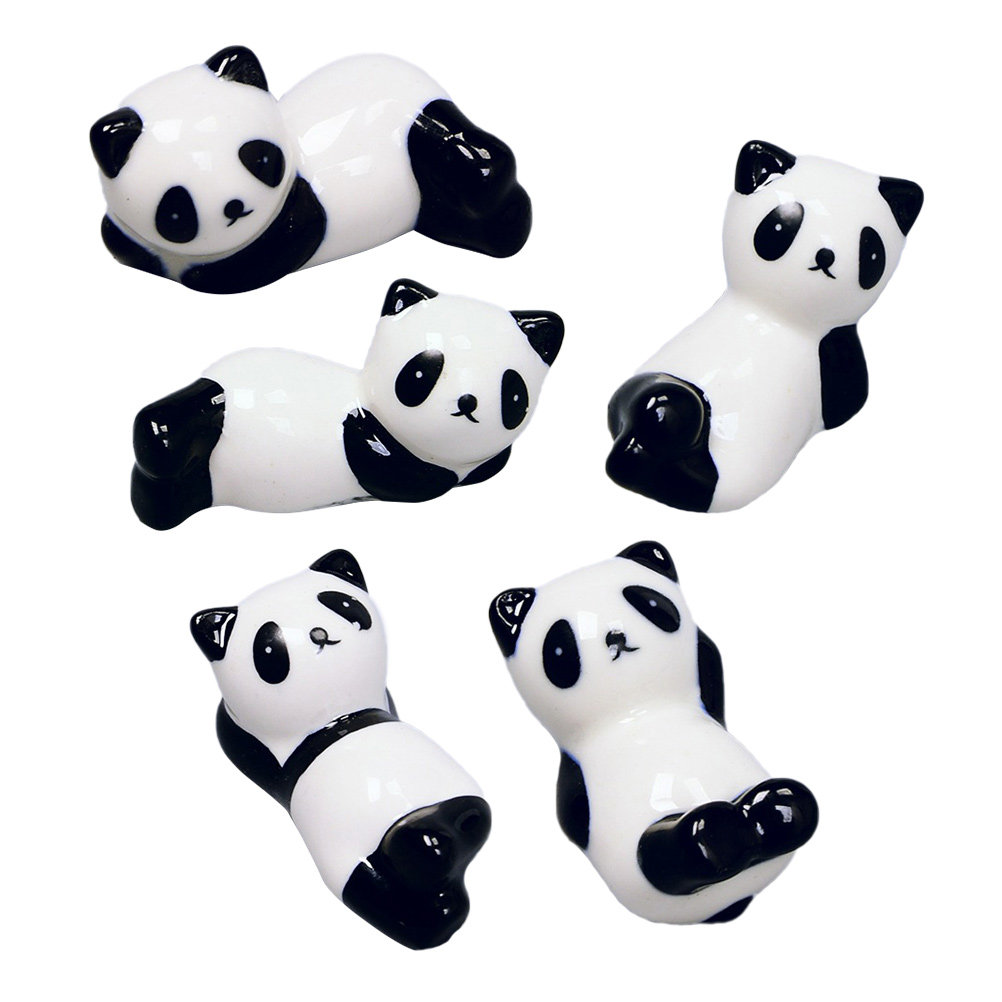 Food Storage For Restaurant - 5Pcs Panda Chopsticks Rest Set Ceramic