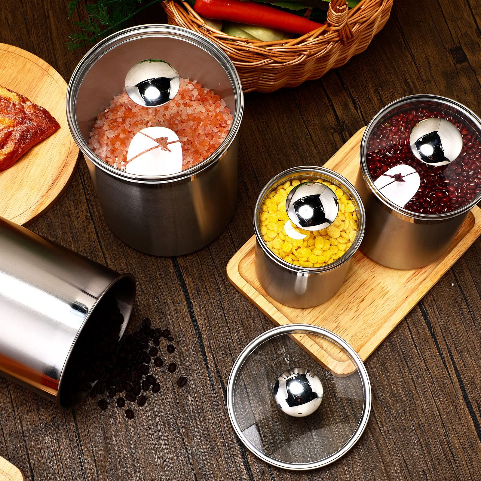 Food Storage Containers Glass - Food Storage Containers Tea Coffee Sugar