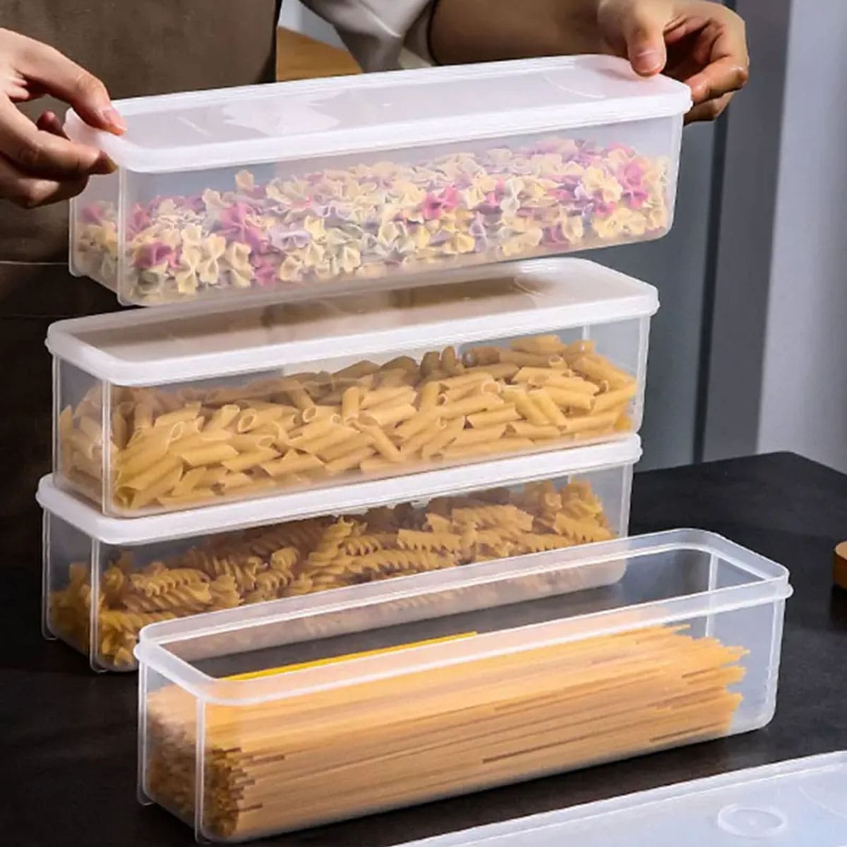 Food Storage Unit - 1 Plastic Transparent Storage Box, Refrigerator