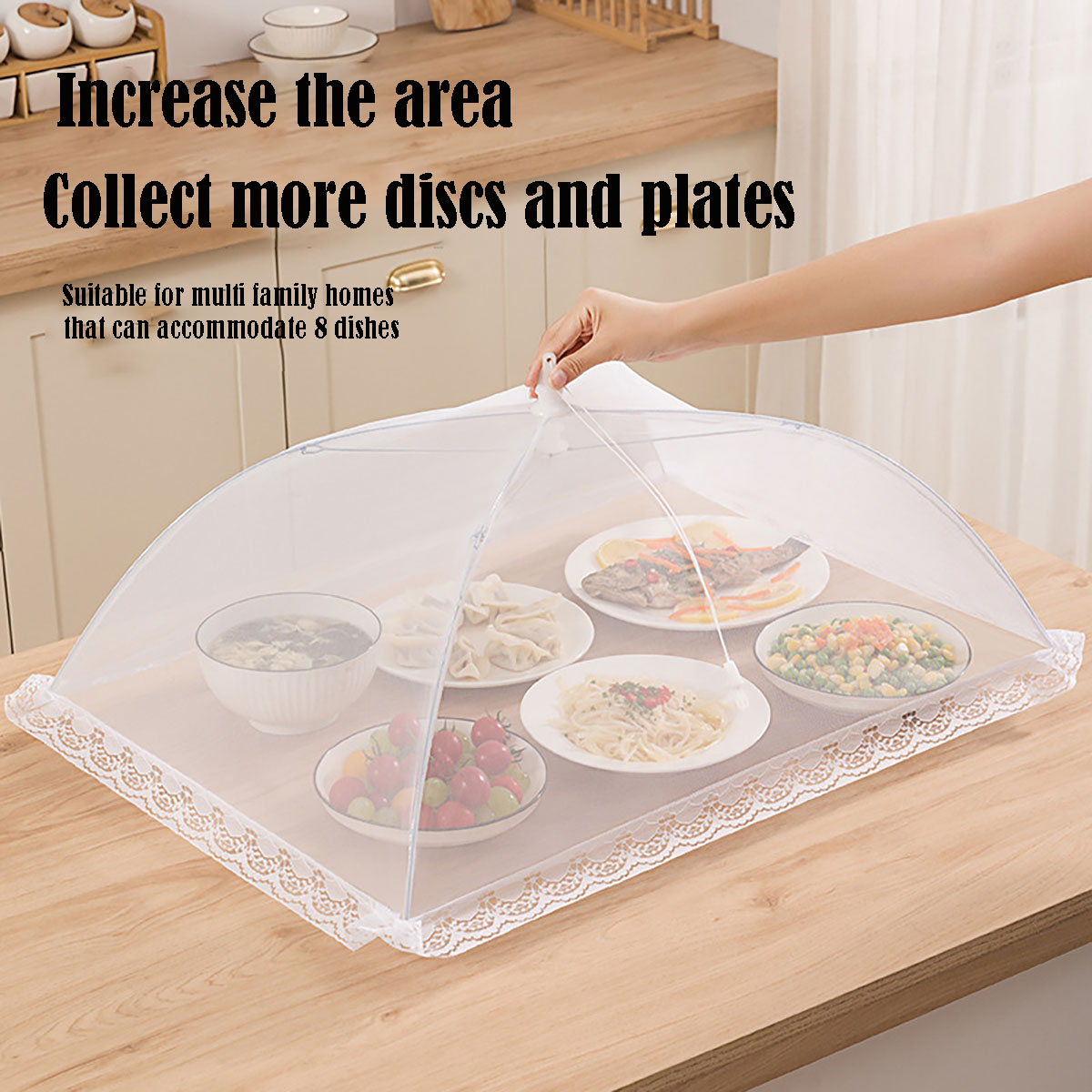Food Storage Net - Foldable Food Mesh Cover, Fly Proof