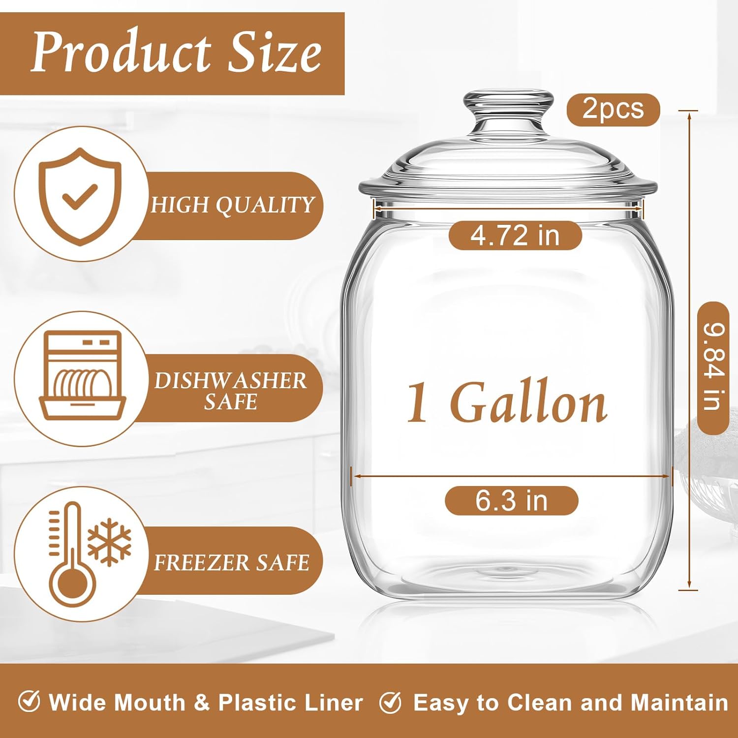 2 Pack Acrylic Cookie Candy Ja - Food Storage In The Kitchen 评论和价格