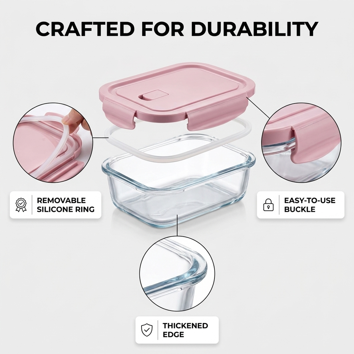 Pink Glass Food Storage Contai - Food Storage Containers Glass 评论和价格