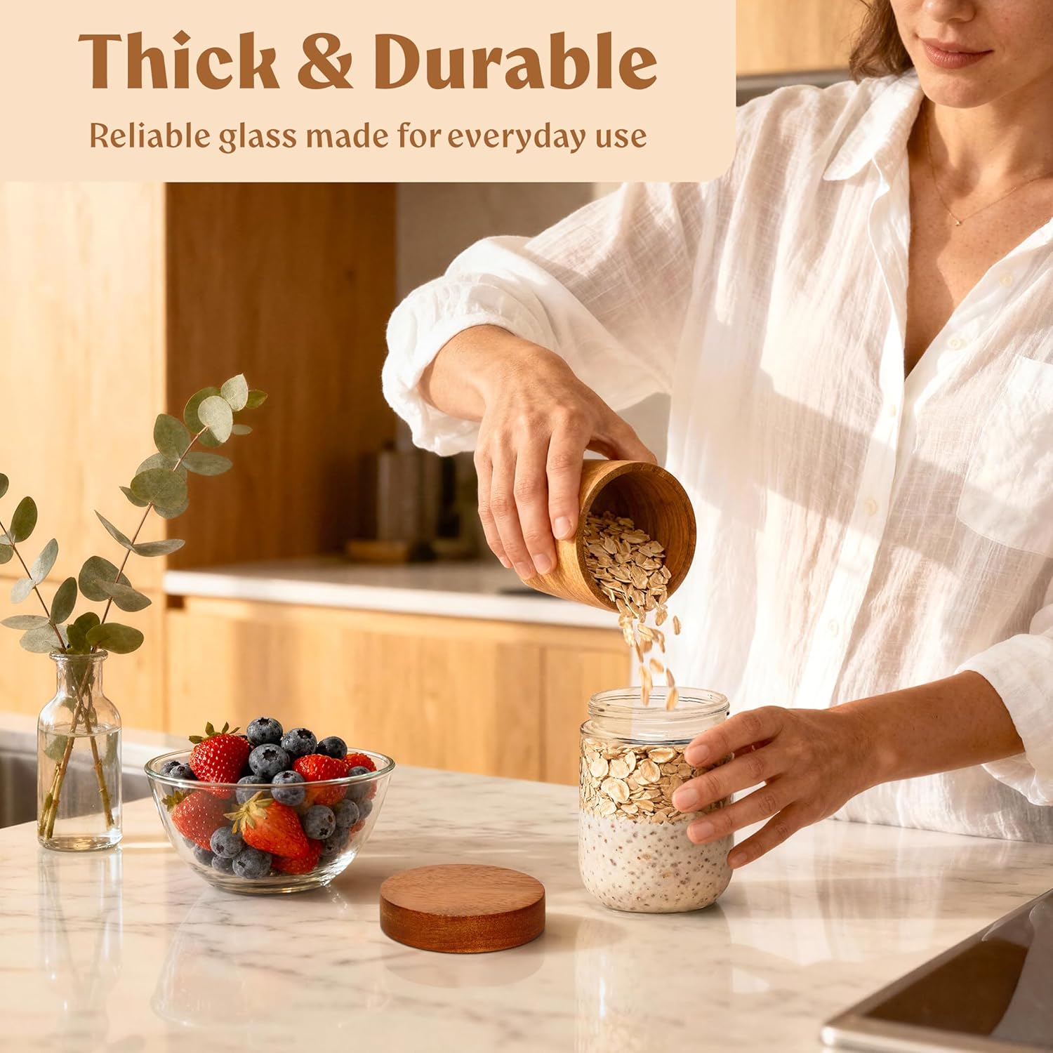 Overnight Oats Containers with - Food Storage Containers Glass 评论和价格