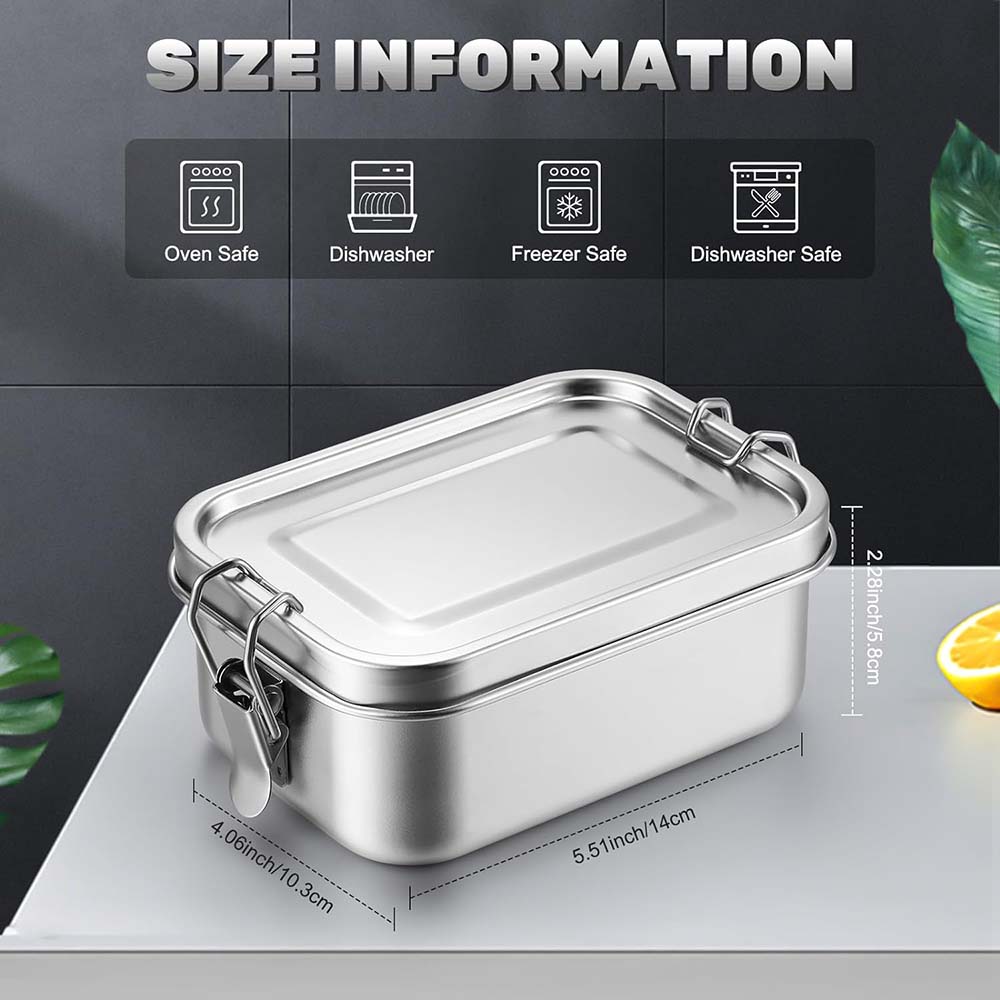 4Pcs Stainless Steel Bento Box - Food Storage Lock Box 评论和价格