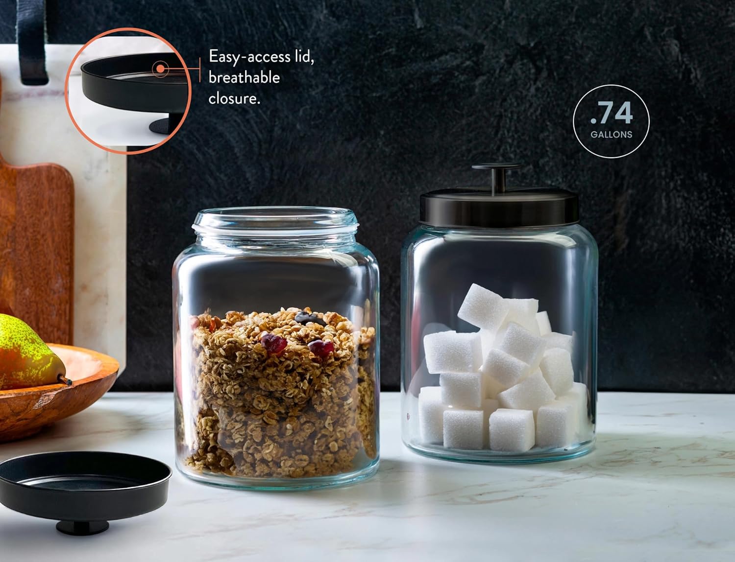 Glass Kitchen Canister Set, Fo - Food Storage In The Kitchen 评论和价格