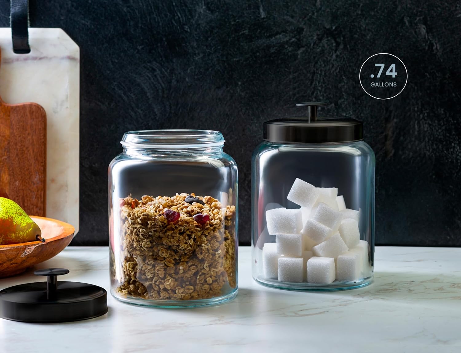 Glass Kitchen Canister Set, Fo - Food Storage In The Kitchen 评论和价格