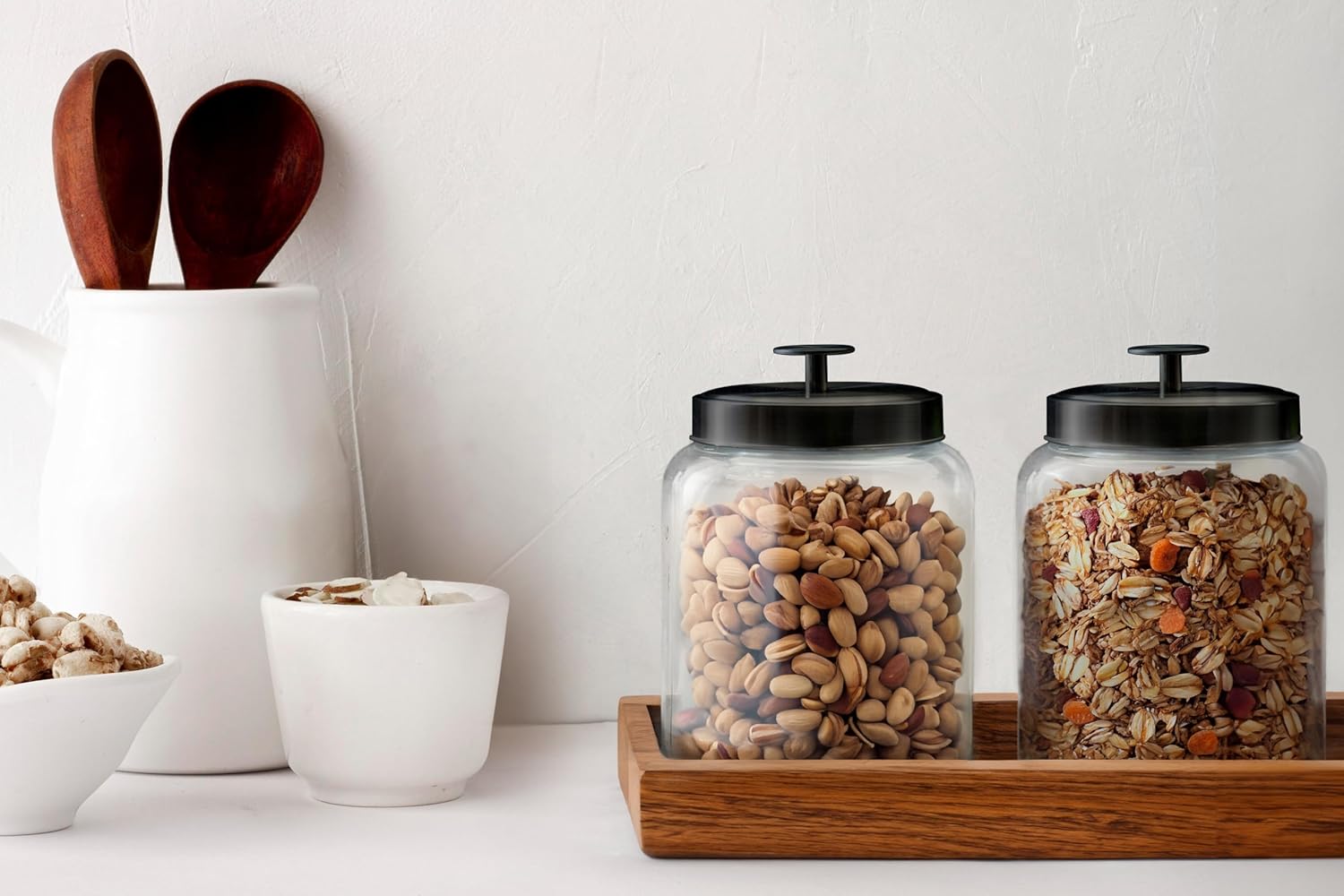 Glass Kitchen Canister Set, Fo - Food Storage In The Kitchen 评论和价格