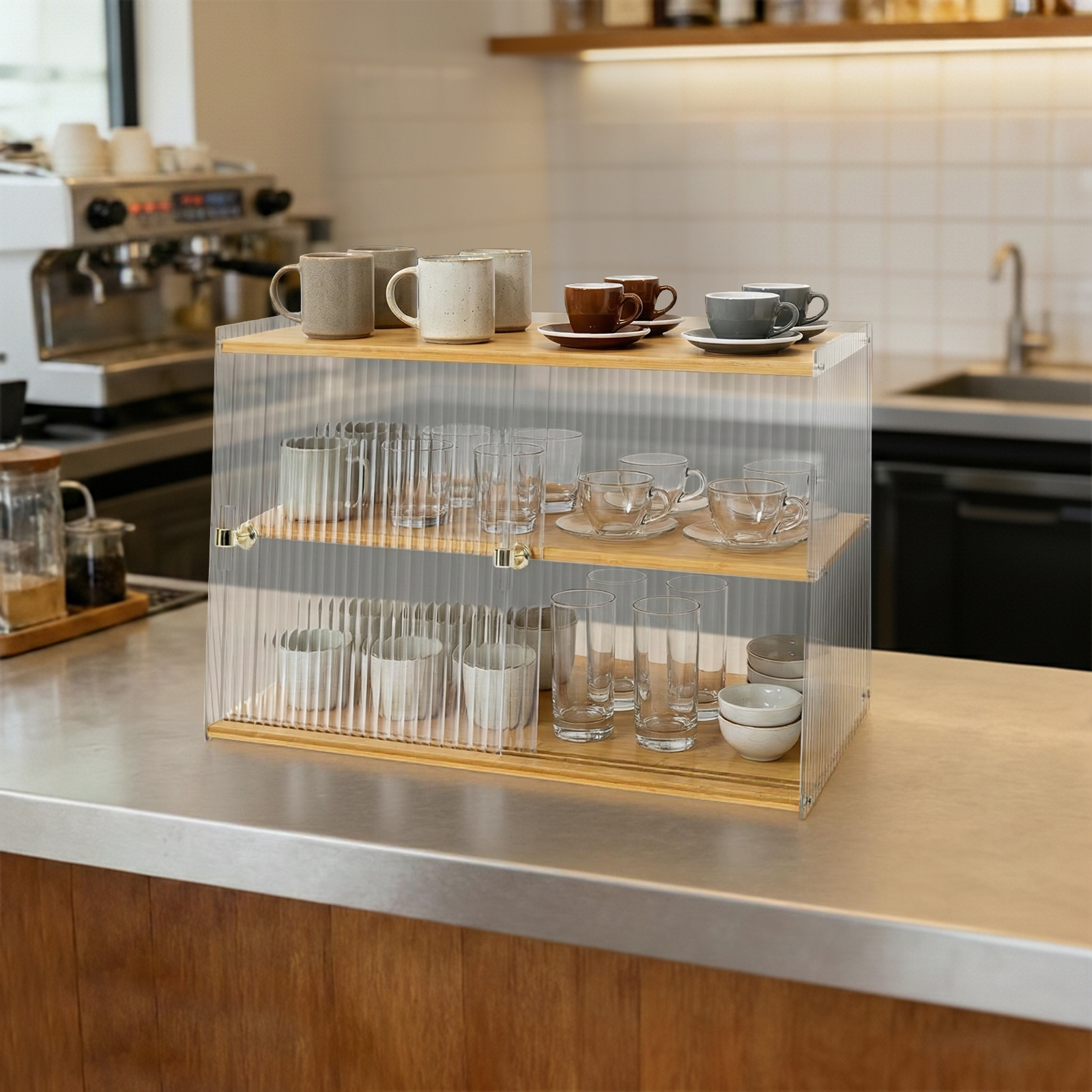 Cup Storage Rack, Bamboo Sideb - Food Storage In The Kitchen 评论和价格
