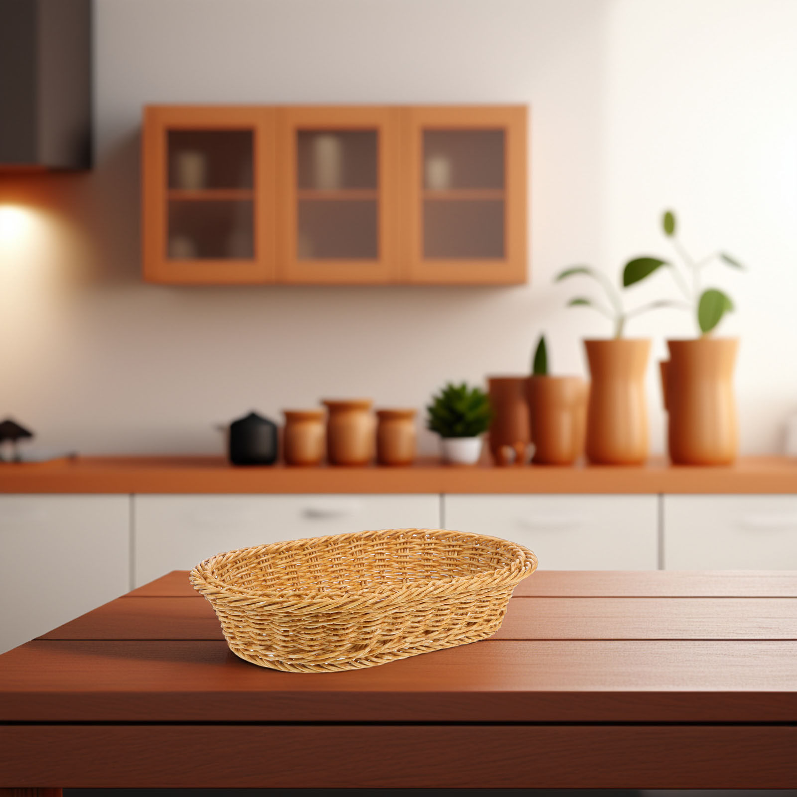 Plastic Woven Oval Bread Baske - Food Storage Organizer 评论和价格