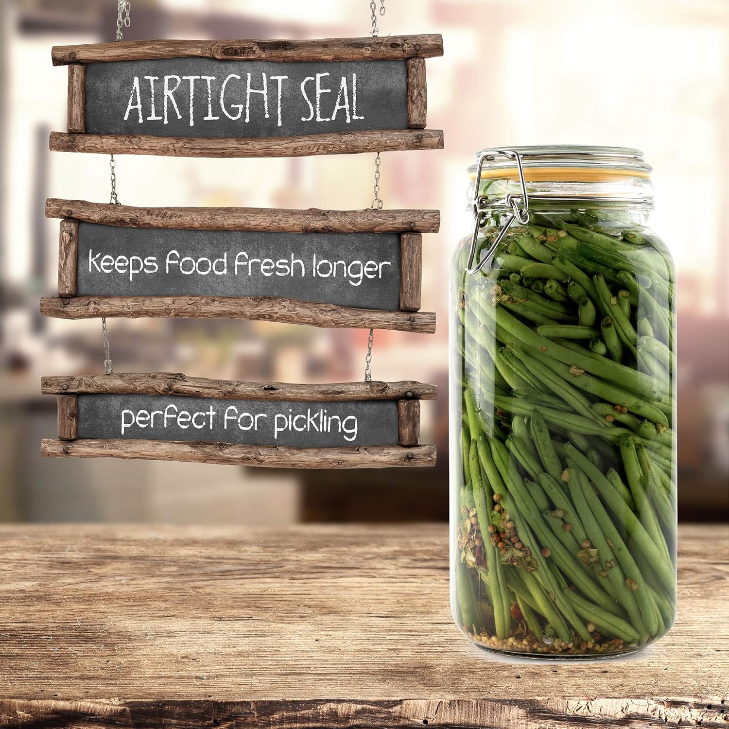 Glass Jars with Lids 67 oz Foo - Food Storage In The Kitchen 评论和价格