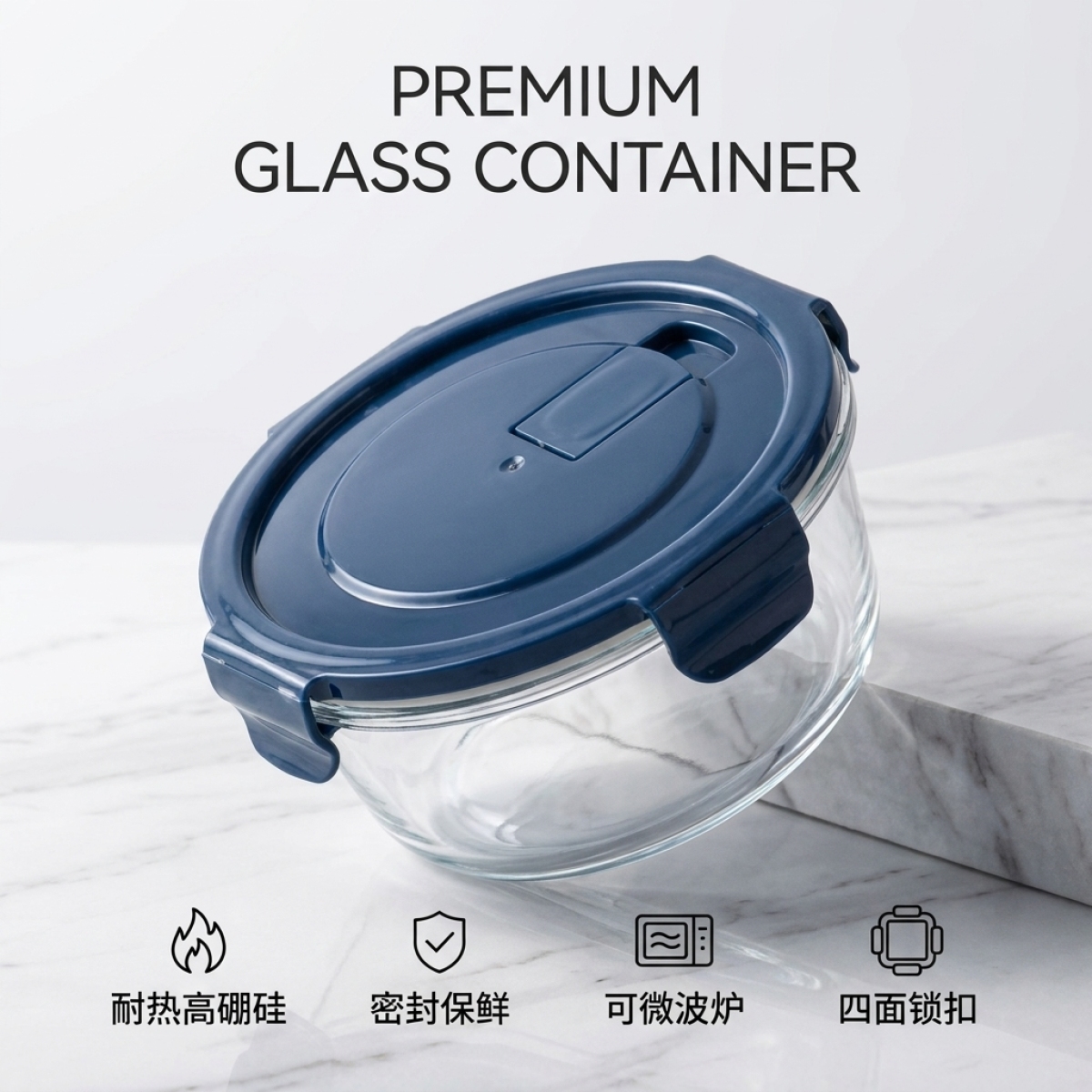 Blue Cartoon Sushi Round Glass - Food Storage Lock Box 评论和价格
