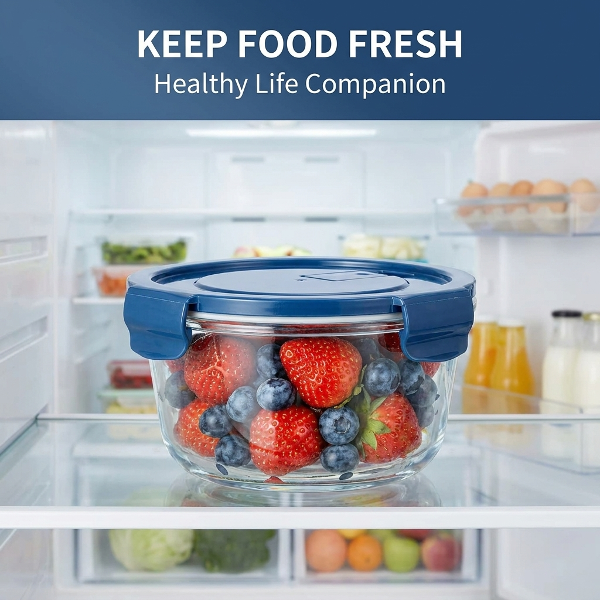Blue Cartoon Sushi Round Glass - Food Storage Lock Box 评论和价格