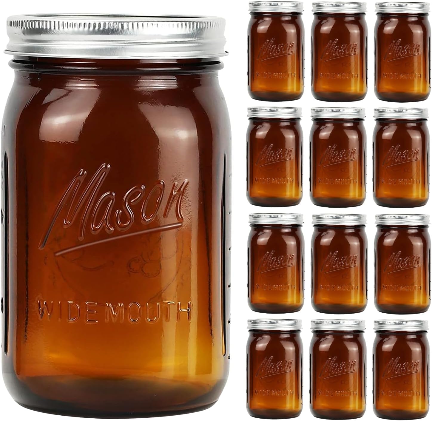 Amber Wide Mouth    Jars 32 oz - Food Storage And Preservation 评论和价格