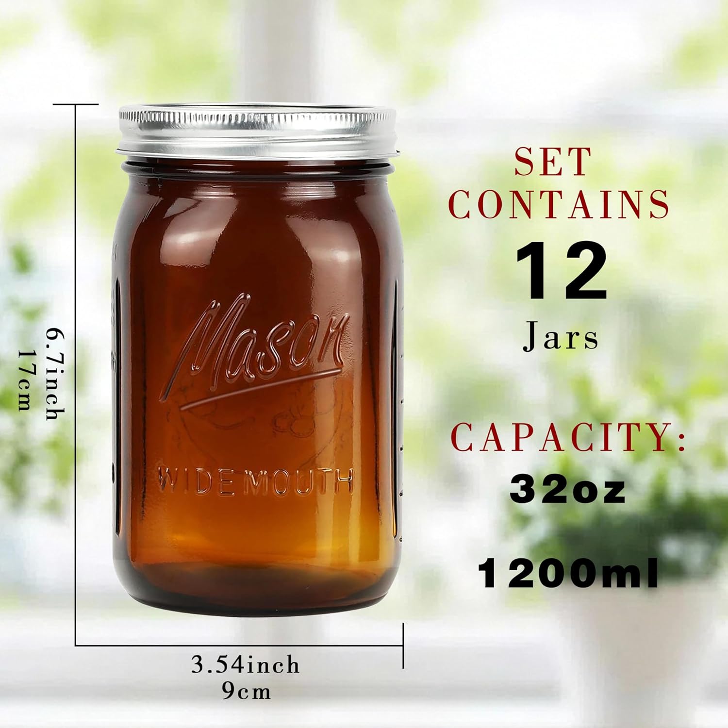 Amber Wide Mouth    Jars 32 oz - Food Storage And Preservation 评论和价格