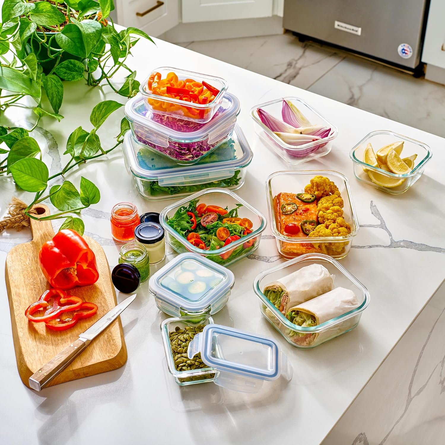 40pc Glass Food Storage Contai - Food Storage Containers Glass 评论和价格