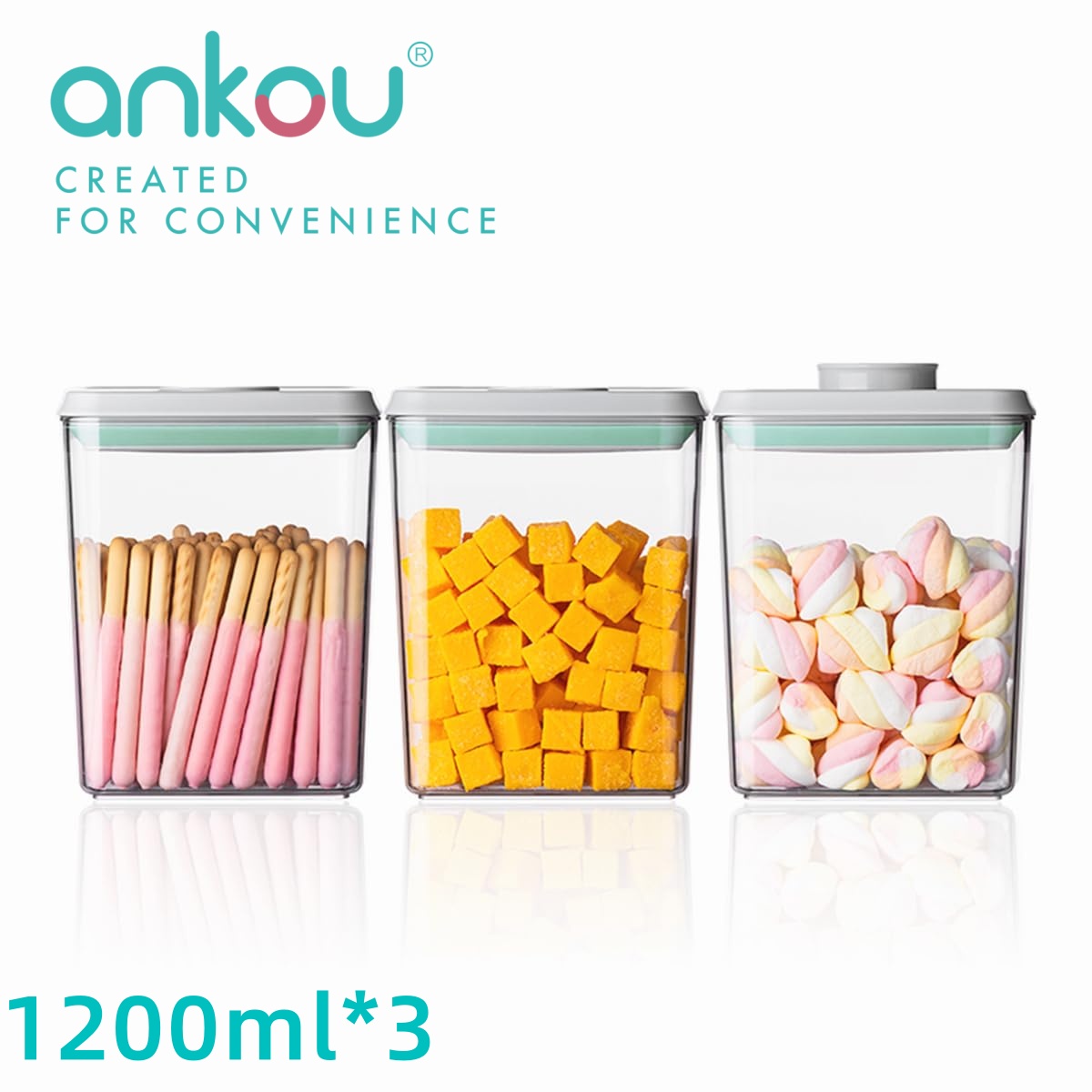 Ankou 3Pcs 1.2L Pop Airtight F - Food Storage In The Kitchen 评论和价格