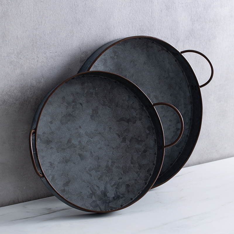 European Retro Round Iron Plat - Food Storage For Restaurant 评论和价格