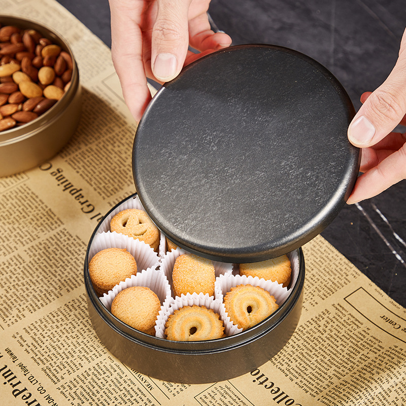 Christmas Round Candy Iron Box - Xmas Food Storage Containers 评论和价格