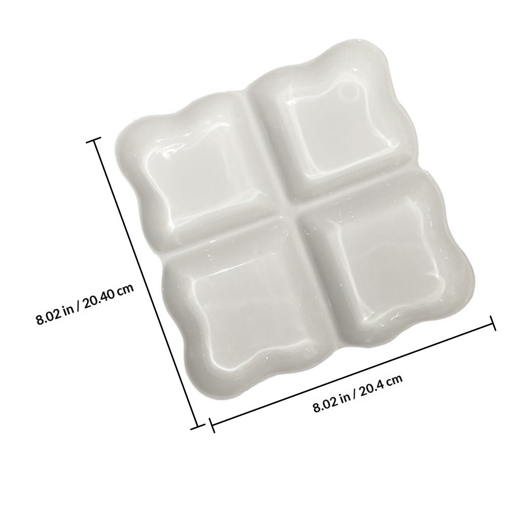 4-Compartment Ceramic Snack Di - Food Storage Home 评论和价格