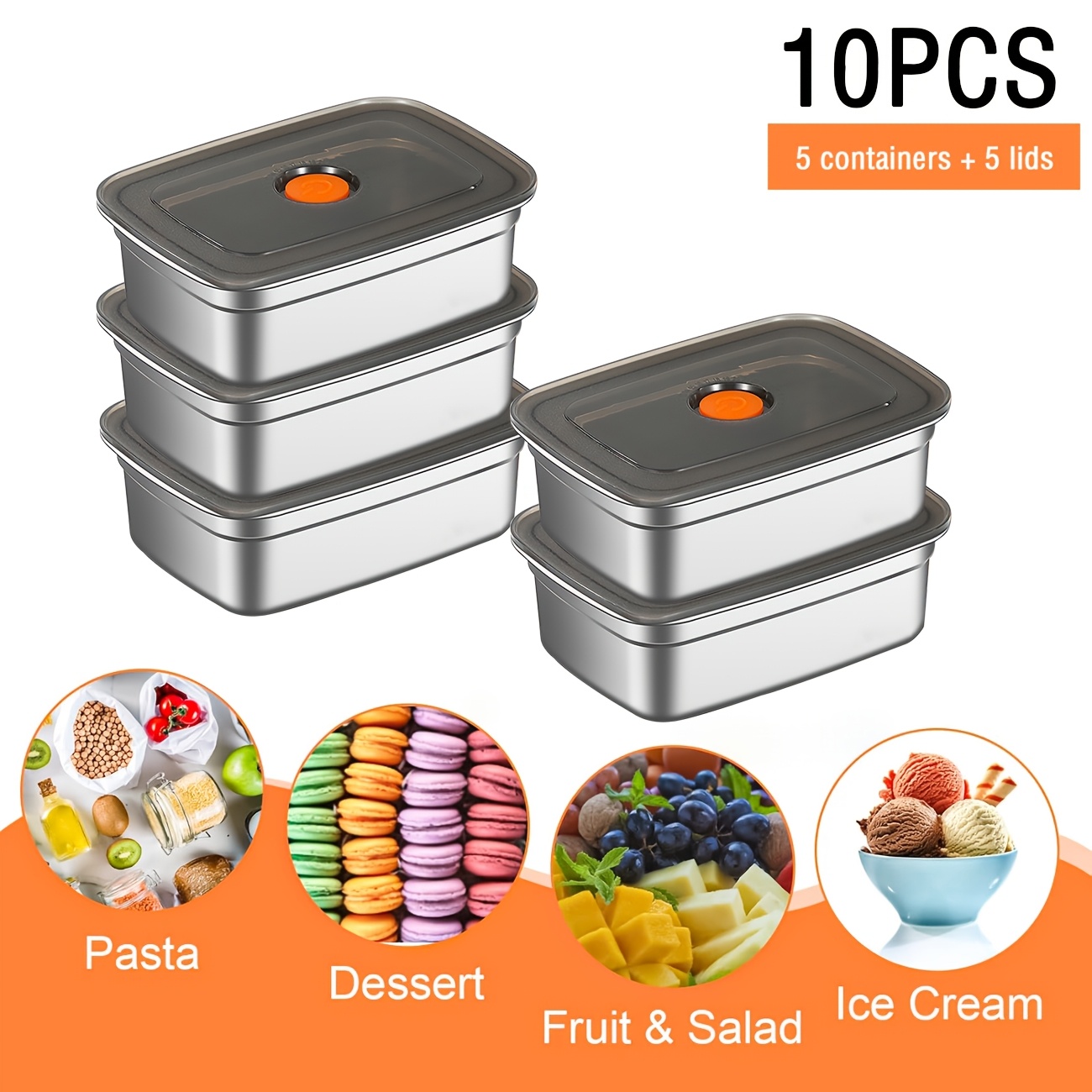 10-Piece Stainless Steel Food  - Food Storage Home 评论和价格