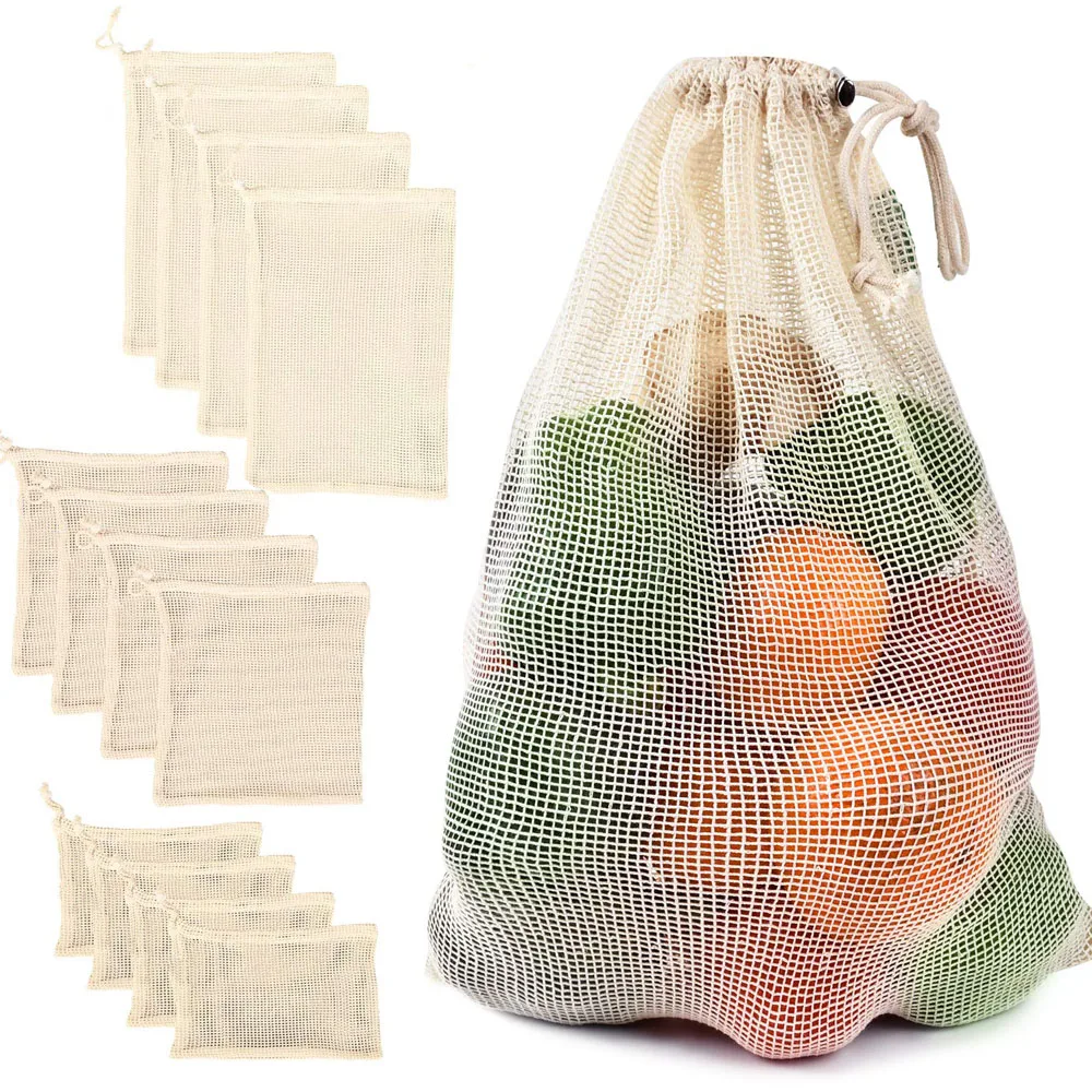 Cotton Mesh Vegetable Bags Pro - Food Storage Net 评论和价格