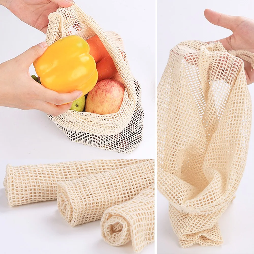 Cotton Mesh Vegetable Bags Pro - Food Storage Net 评论和价格