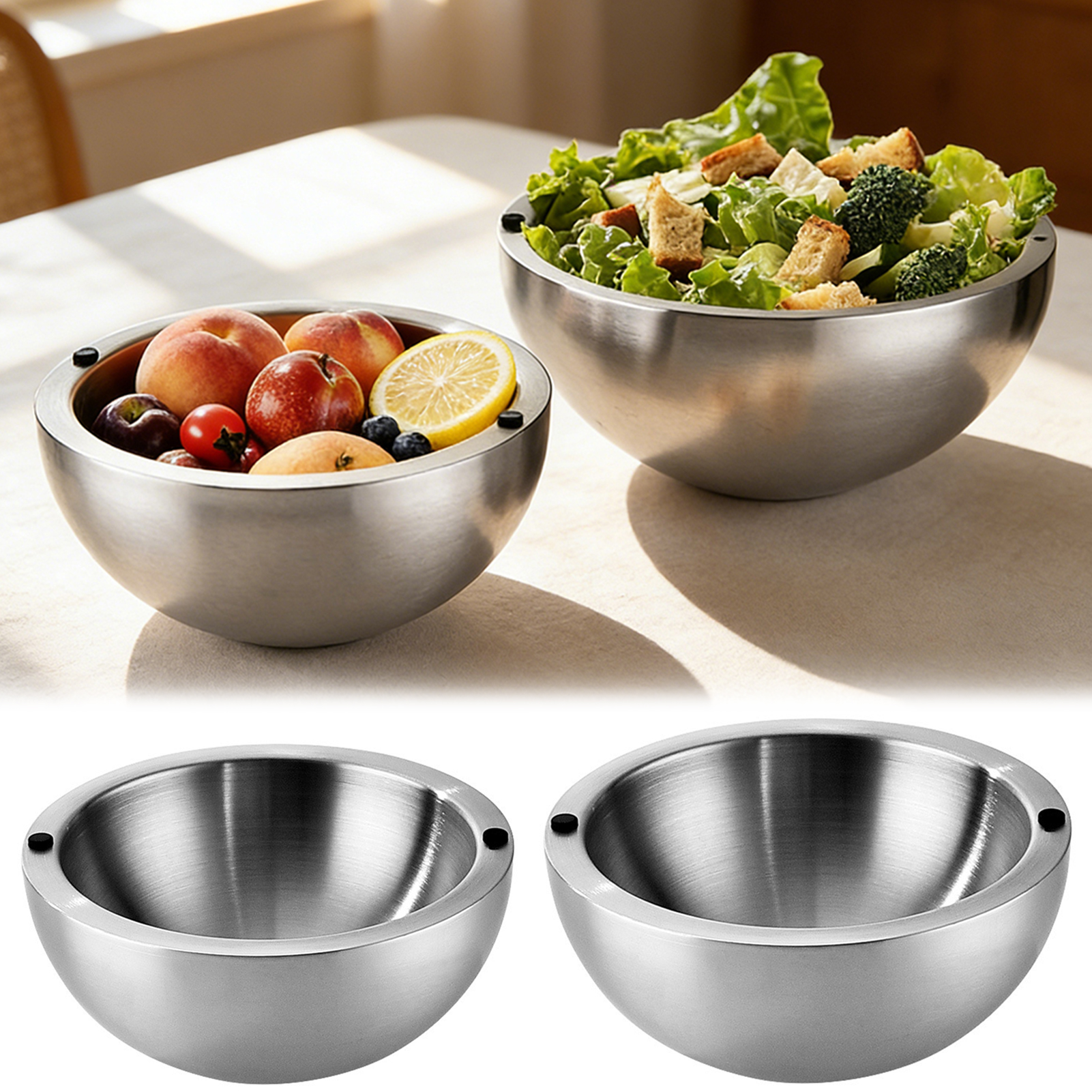 304 Thickened Salad Mixing Bow - Food Storage Unit 评论和价格
