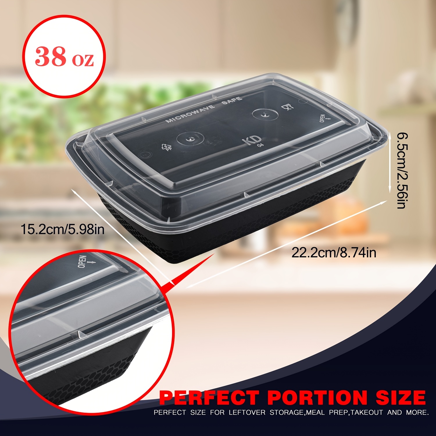 usBlack 100pcs (50 Containers  - Food Storage For 评论和价格