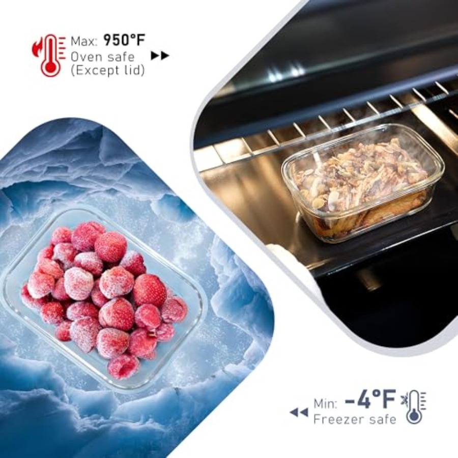 10-Pack Glass Food Storage Con - Food Storage Containers Glass 评论和价格