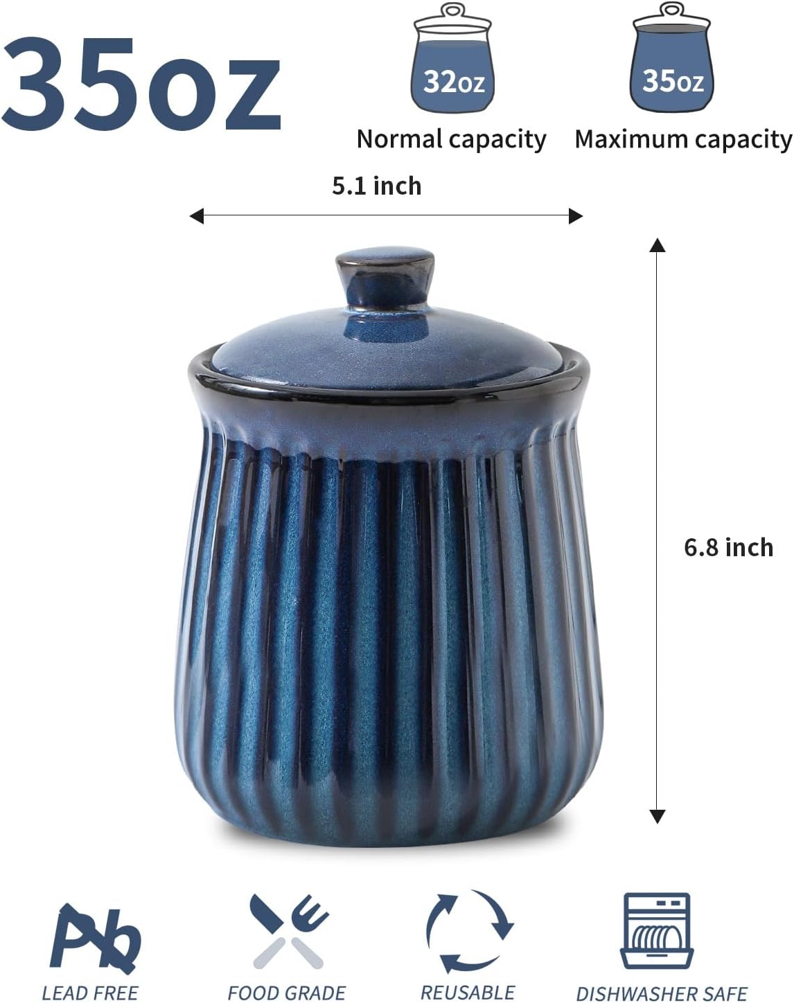 Ceramic Storage Containers, 35 - Food Storage In The Kitchen 评论和价格