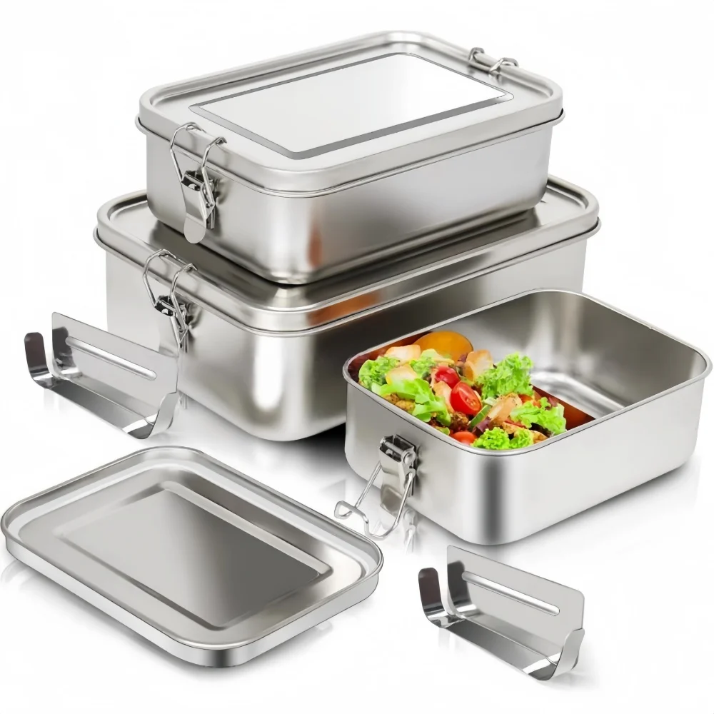Stainless Steel Bento Box Meta - Food Storage Lock Box 评论和价格