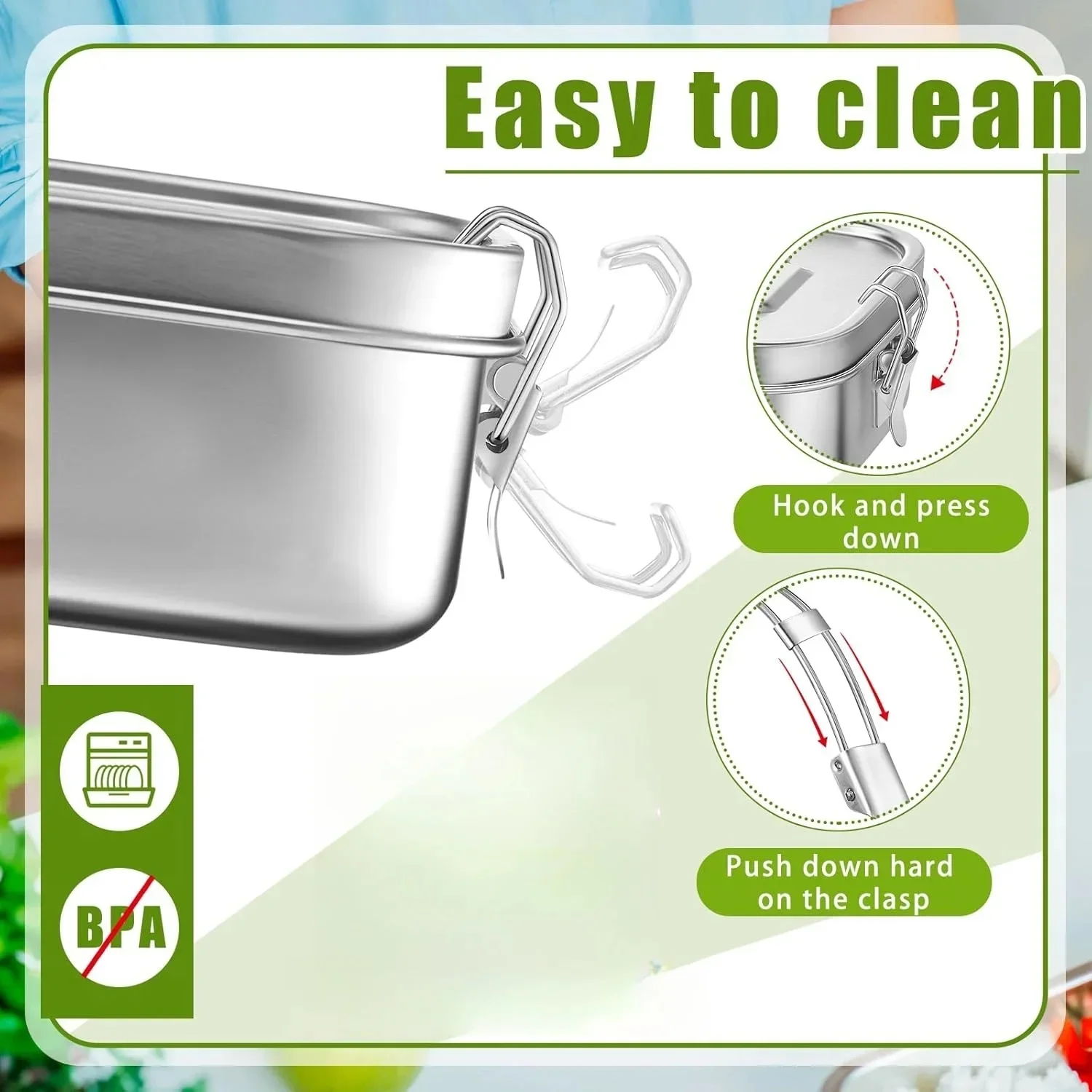 Stainless Steel Bento Box Meta - Food Storage Lock Box 评论和价格