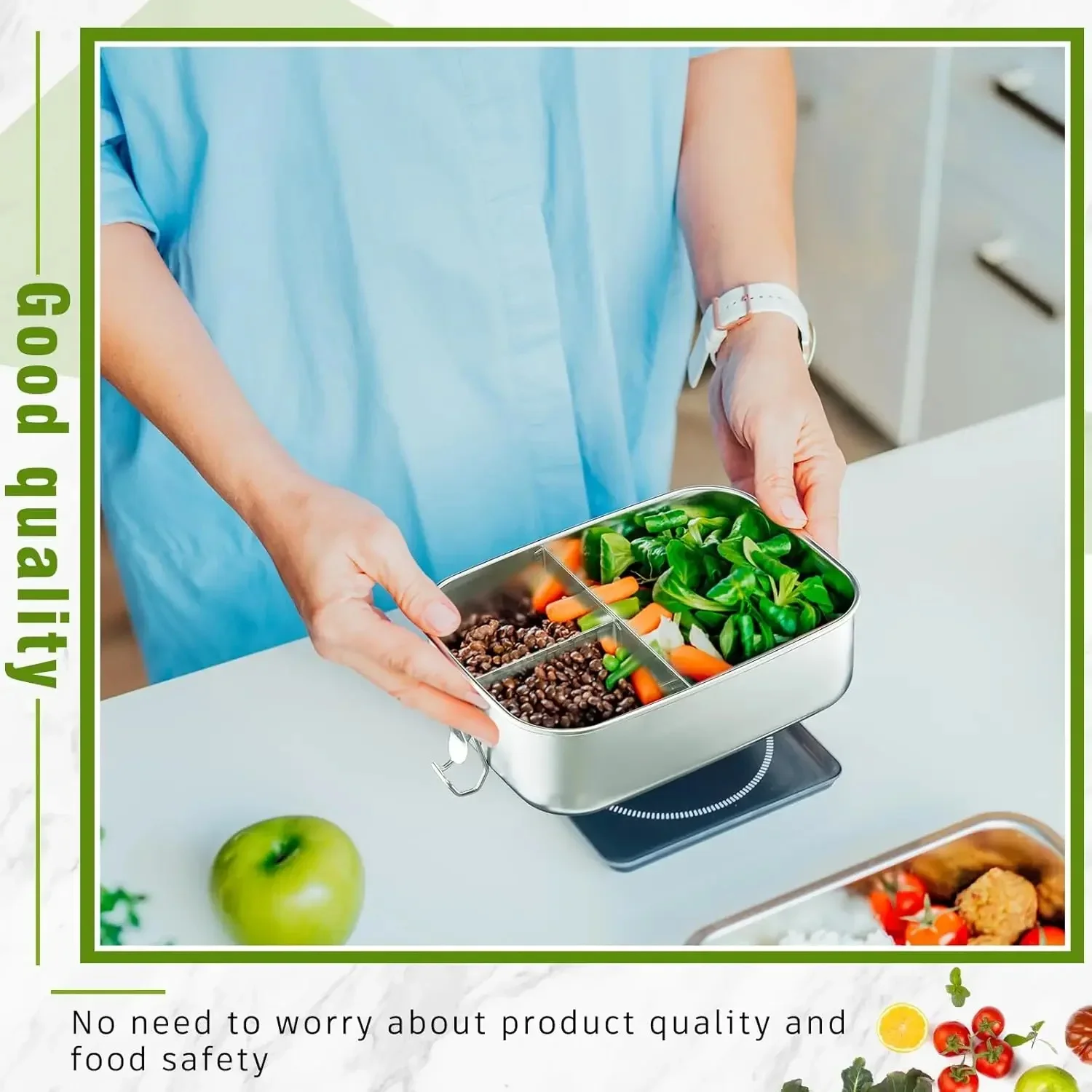 Stainless Steel Bento Box Meta - Food Storage Lock Box 评论和价格