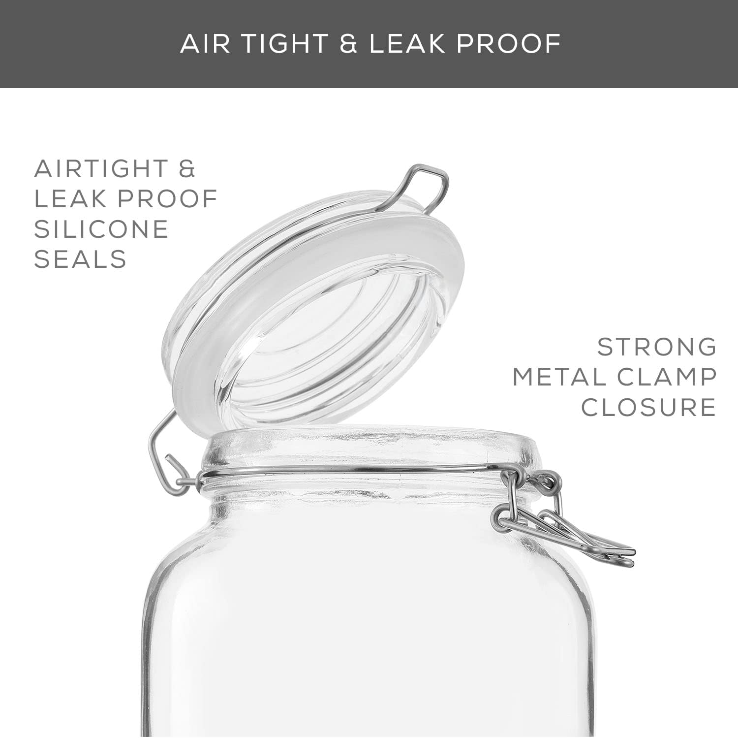 Airtight Glass Jars with Lids  - Food Storage Containers Glass 评论和价格