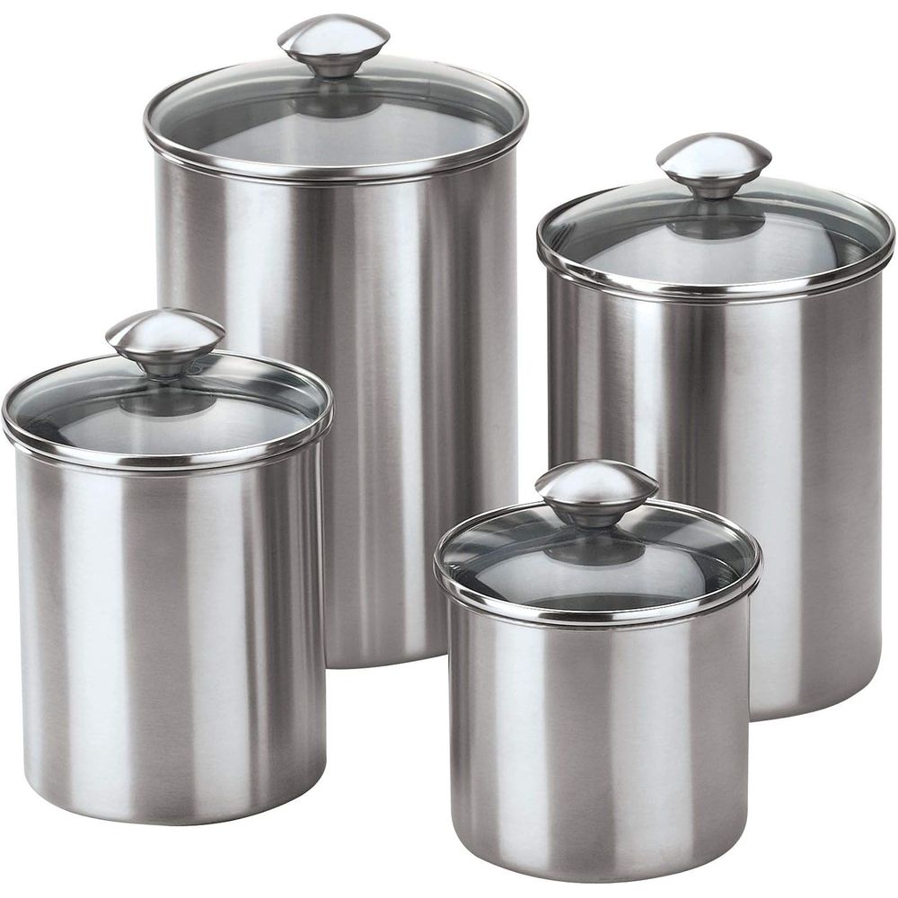 4-Piece Stainless Steel Food S - Food Storage Containers Glass 评论和价格