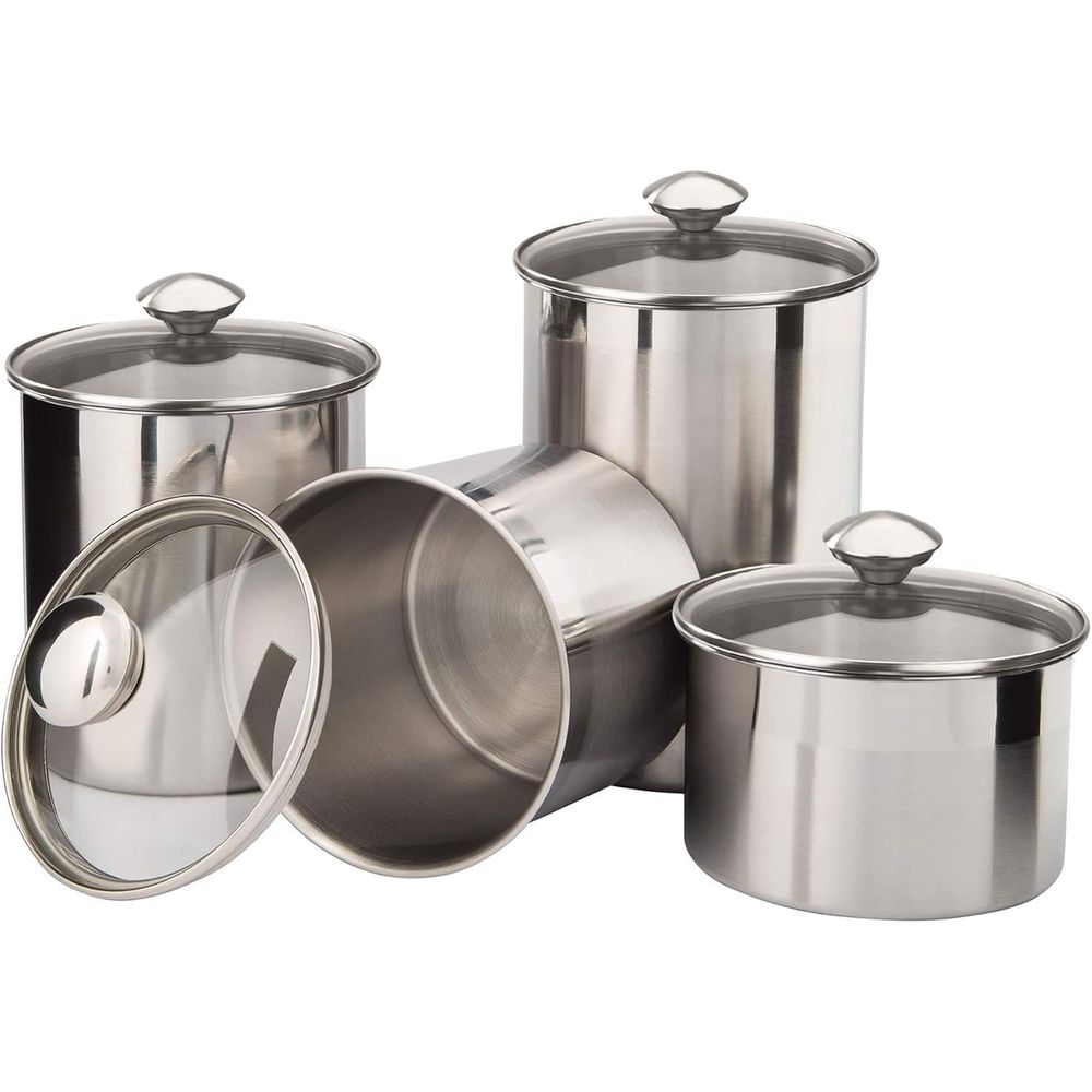 4-Piece Stainless Steel Food S - Food Storage Containers Glass 评论和价格