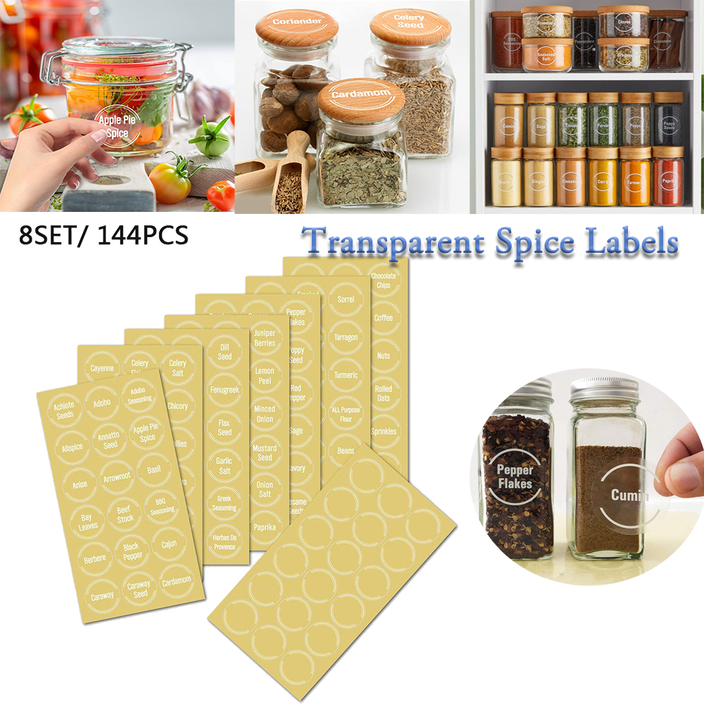 144 Pcs/set Transparent Spice  - Food Storage Name 评论和价格