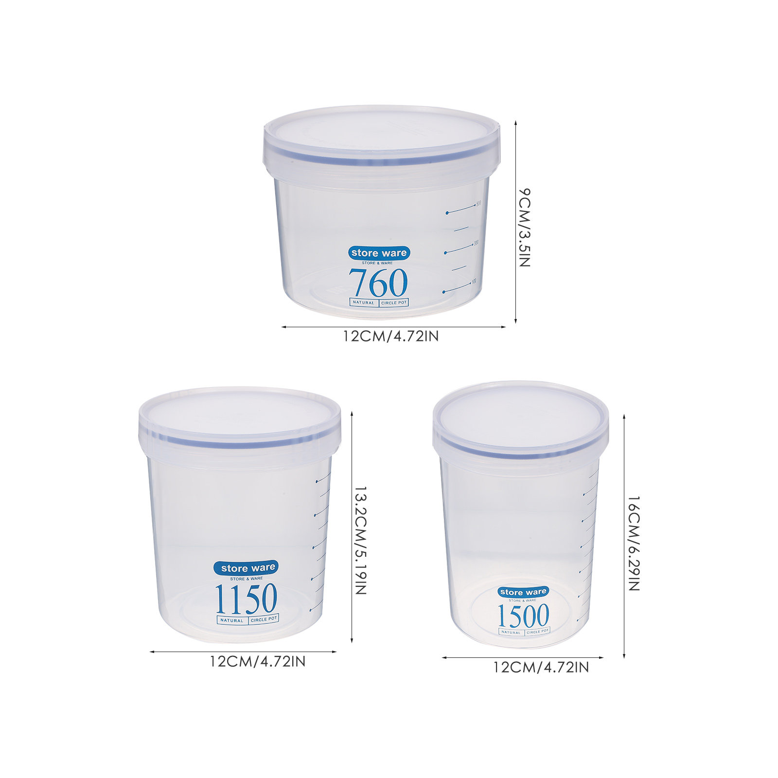 3Pcs Airtight Food Storage Jar - Food Storage In The Kitchen 评论和价格