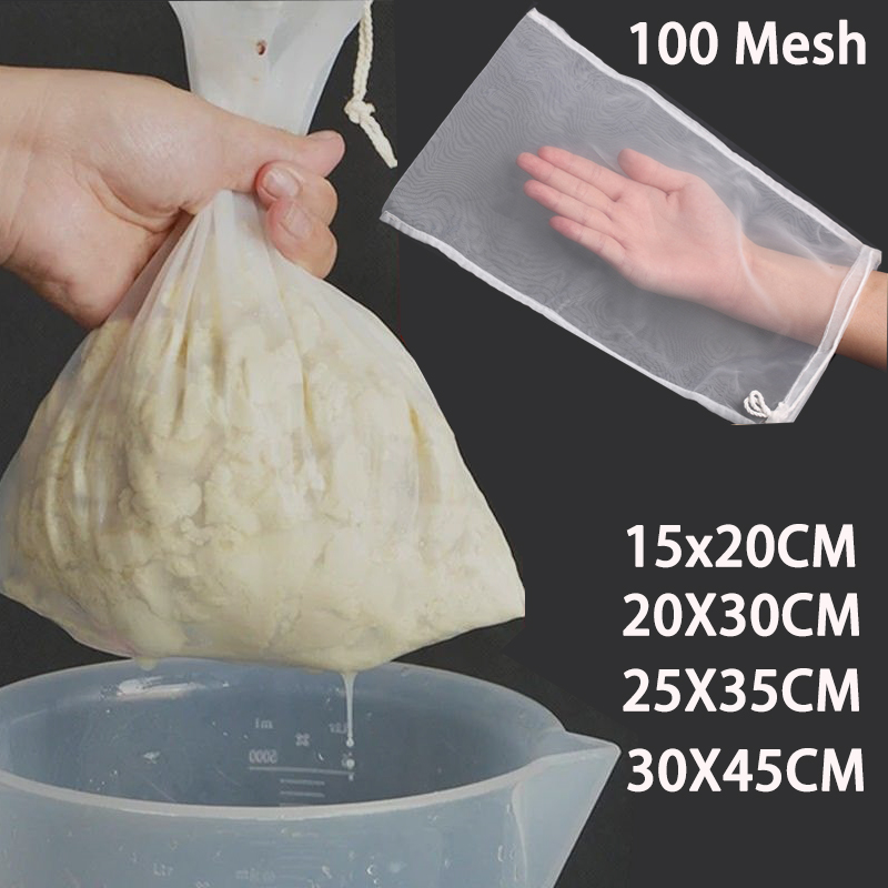 100 Mesh Nylon Filter Nut Milk - Food Storage Net 评论和价格