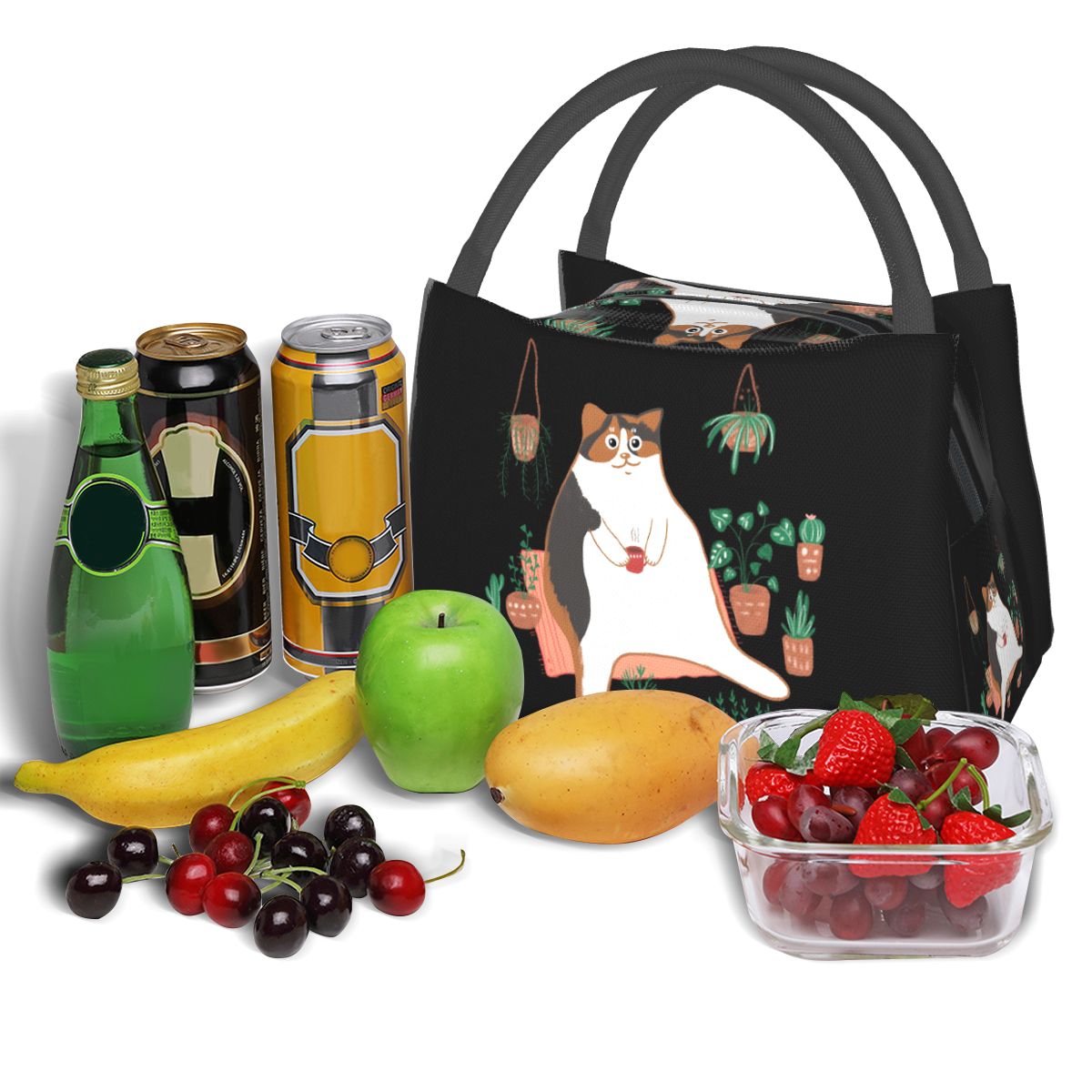 Calico Cat With Pot Plants Cat - Food Storage Moms 评论和价格