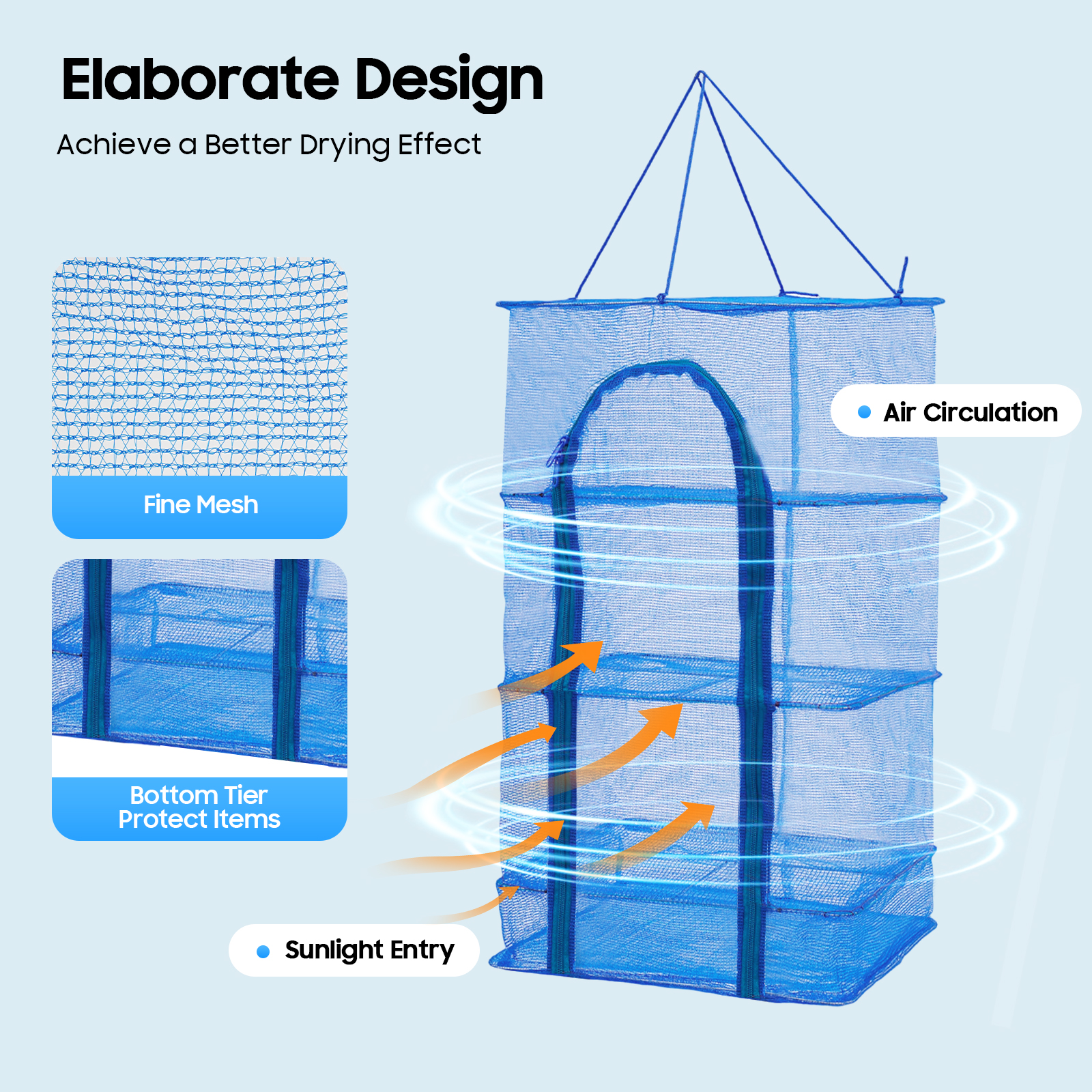 4-Tier Hanging Drying Net Rack - Food Storage Net 评论和价格