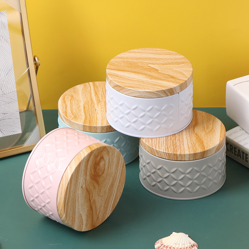 Cylindrical Wood Grain Cover T - Xmas Food Storage Containers 评论和价格