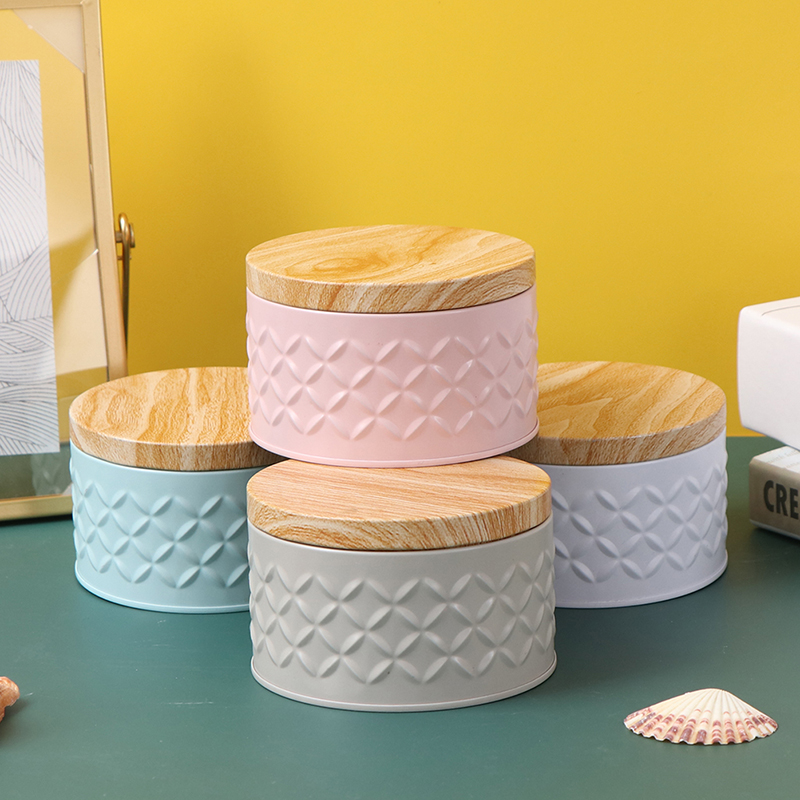 Cylindrical Wood Grain Cover T - Xmas Food Storage Containers 评论和价格